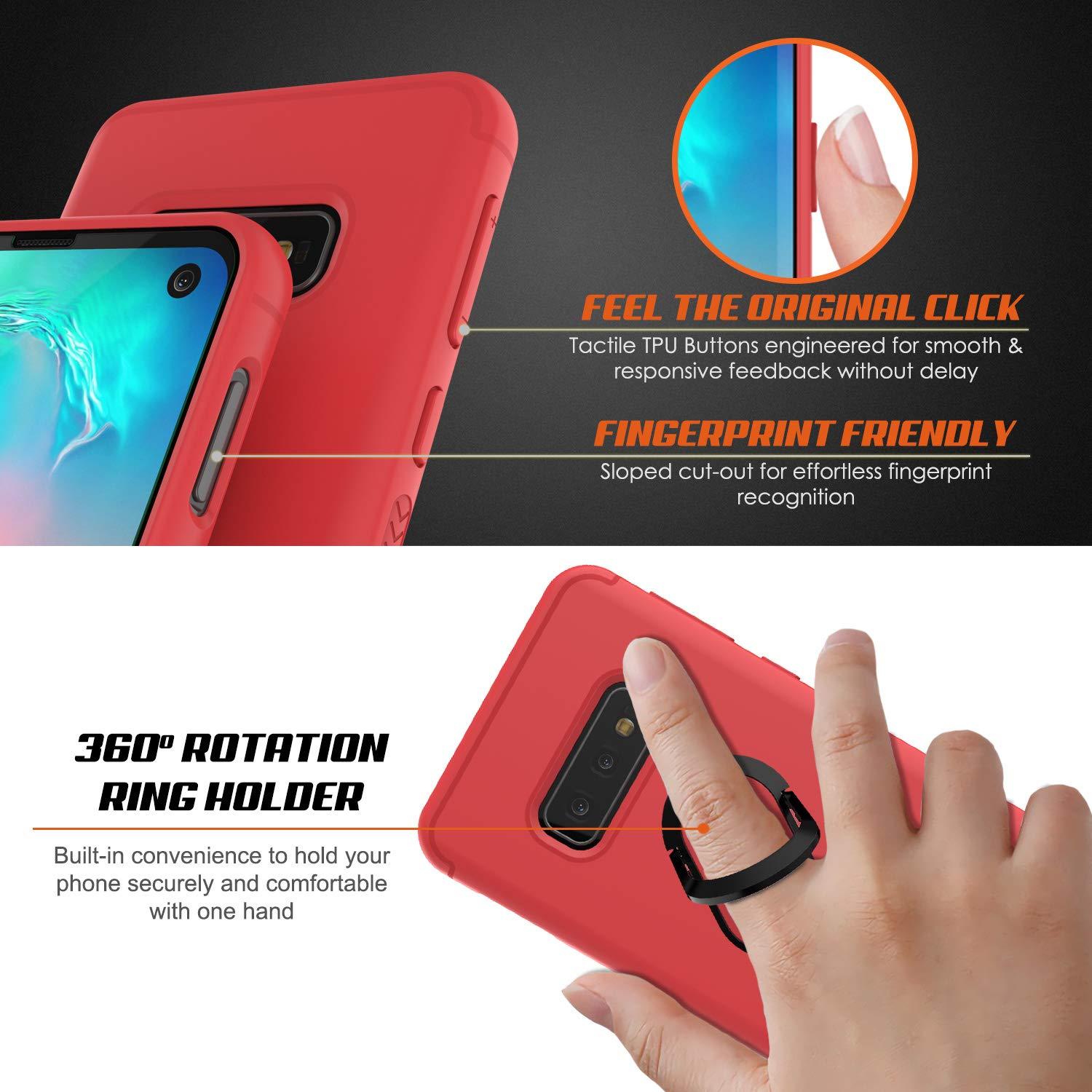 Galaxy S10e Case, Punkcase Magnetix Protective TPU Cover W/ Kickstand, Sceen Protector[Red]