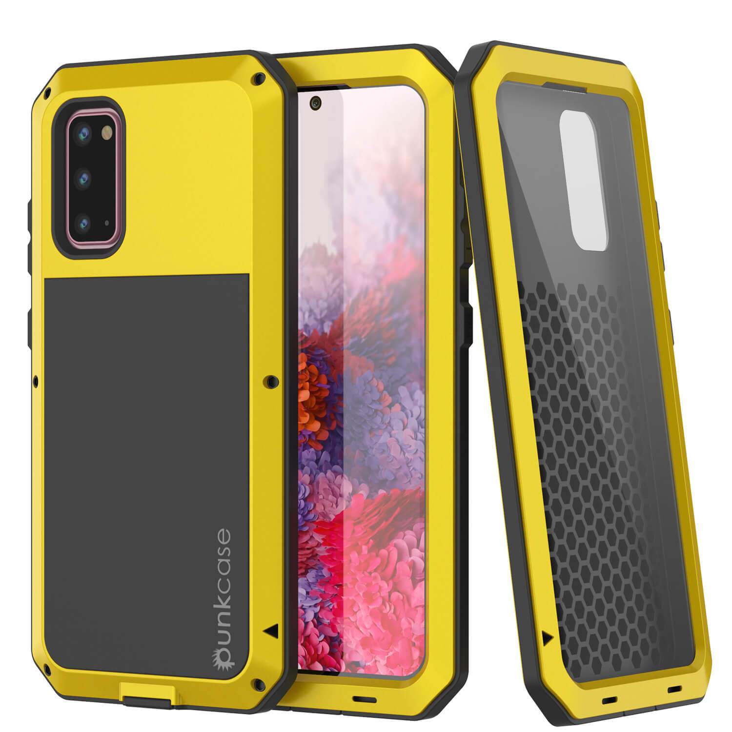 Galaxy s20 Metal Case, Heavy Duty Military Grade Rugged Armor Cover [Neon]
