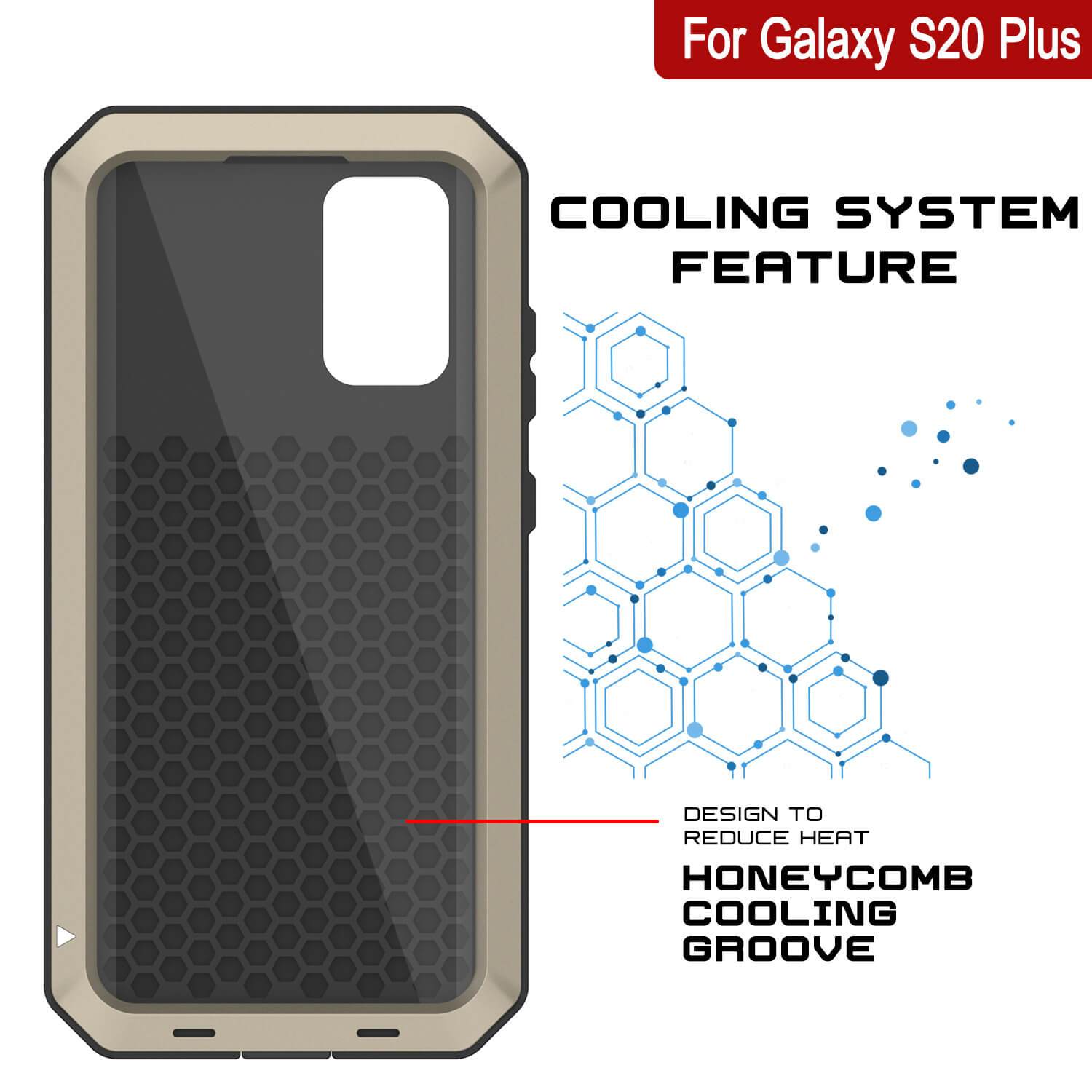Galaxy s20+ Plus Metal Case, Heavy Duty Military Grade Rugged Armor Cover [Gold]