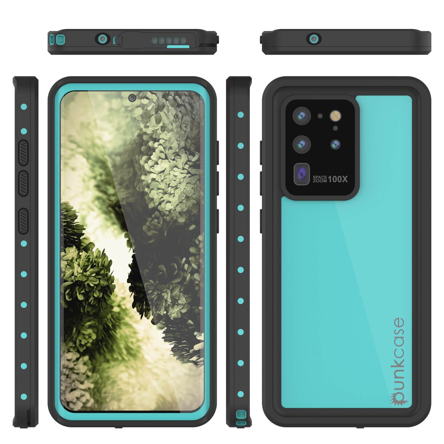 Galaxy S20 Ultra Waterproof Case PunkCase StudStar Teal Thin 6.6ft Underwater IP68 Shock/Snow Proof
