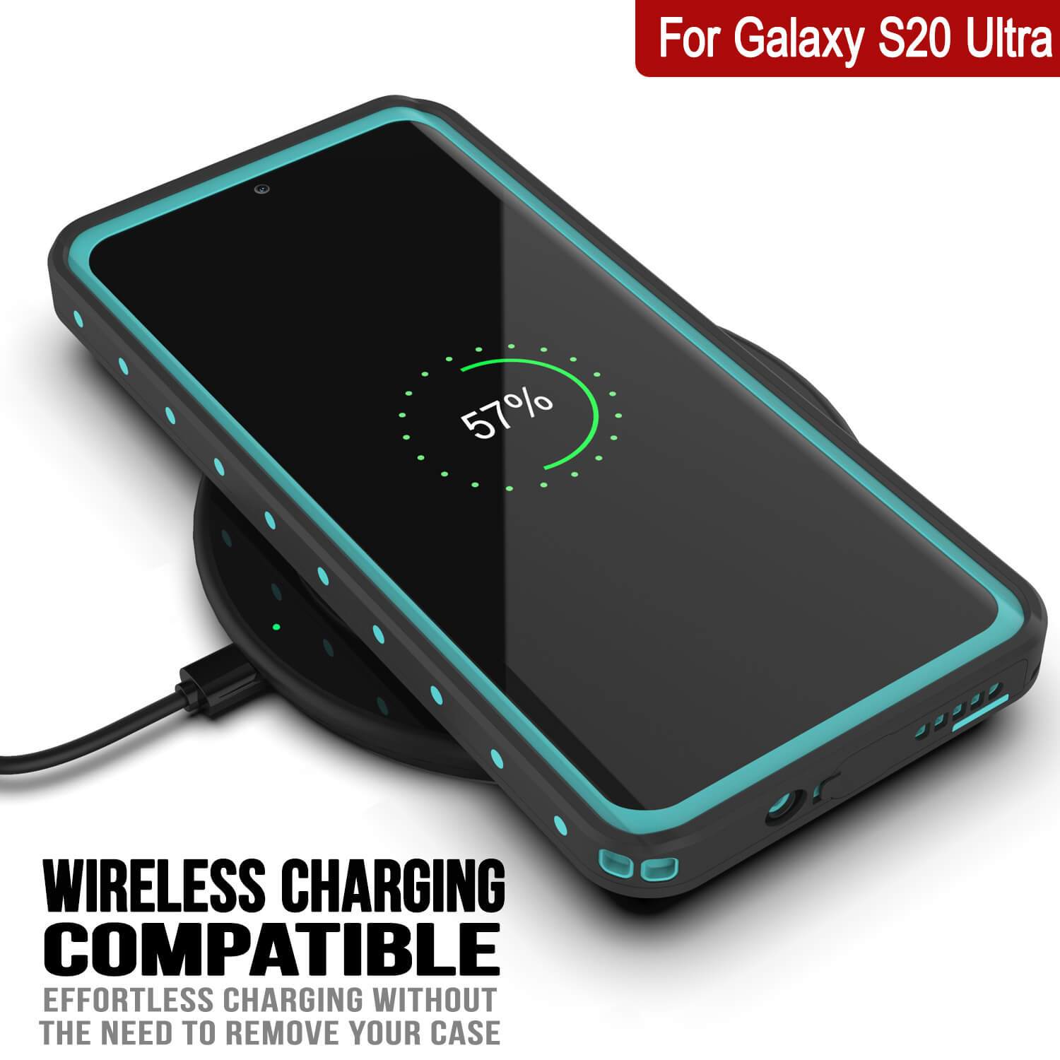 Galaxy S20 Ultra Waterproof Case PunkCase StudStar Teal Thin 6.6ft Underwater IP68 Shock/Snow Proof