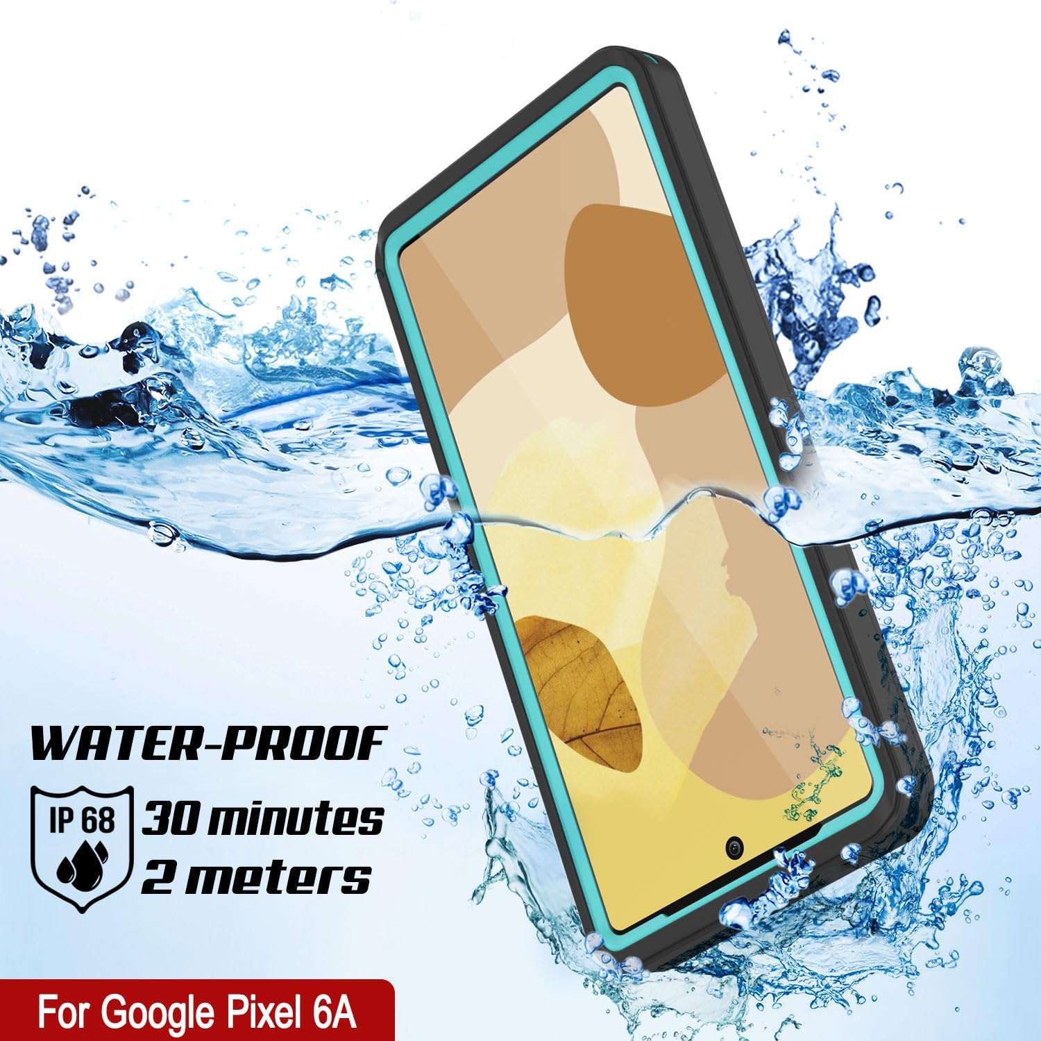 Google Pixel 6a Waterproof IP68 Case, Punkcase [Teal] [Extreme Series] [Slim Fit]