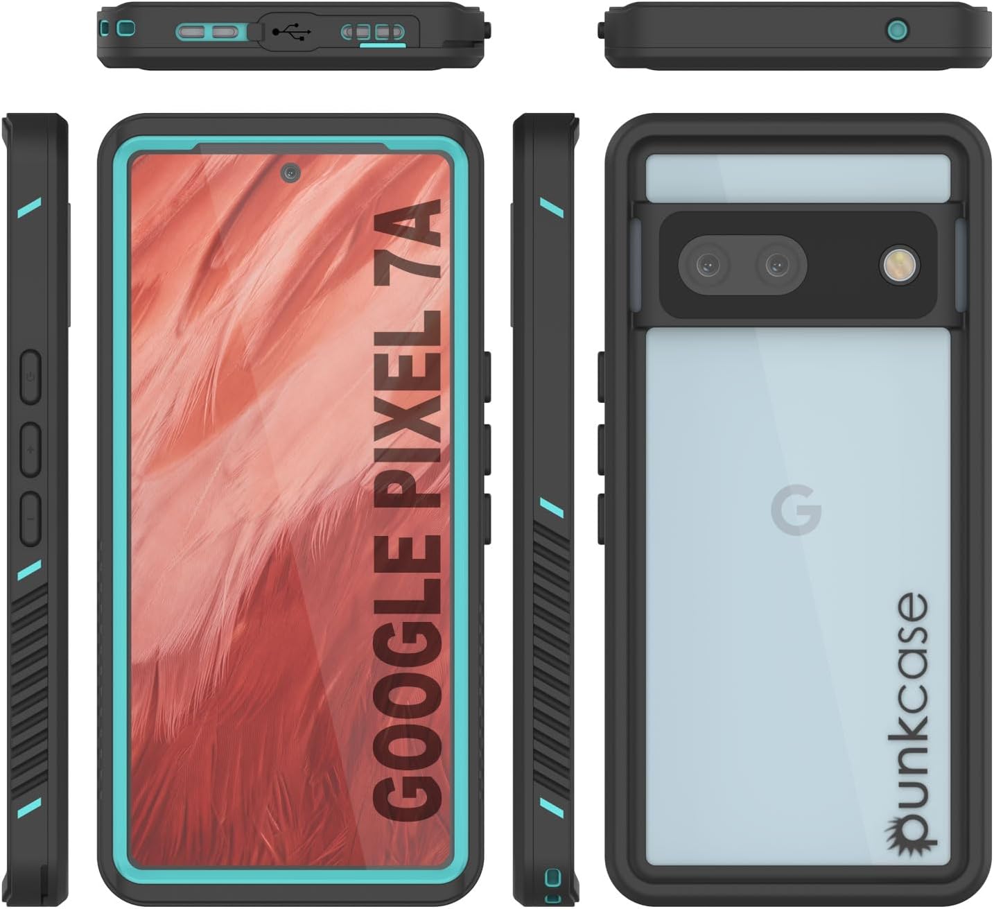 Google Pixel 7a Waterproof IP68 Case, Punkcase [Teal] [Extreme Series] [Slim Fit]