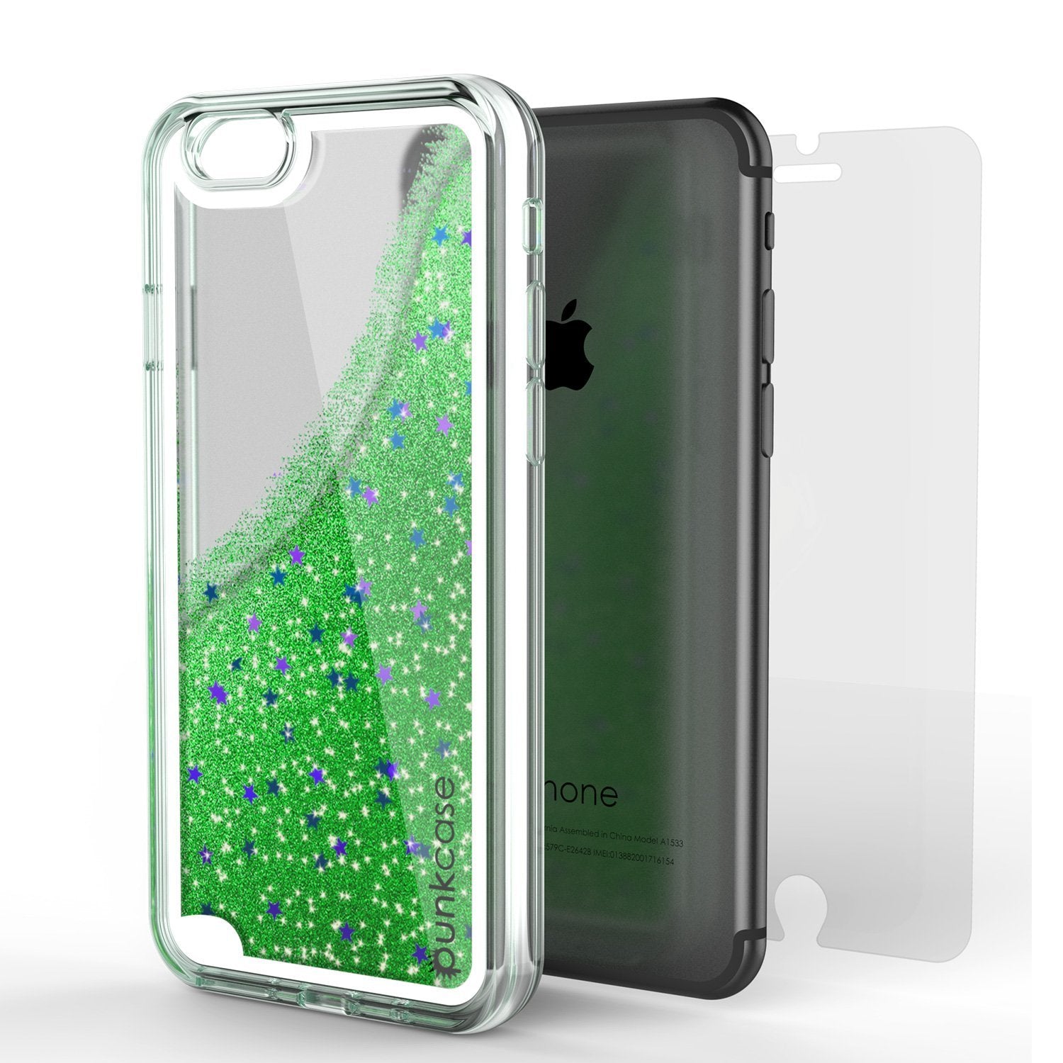 iPhone 8 Case, PunkCase LIQUID Green Series, Protective Dual Layer Floating Glitter Cover - PunkCase NZ
