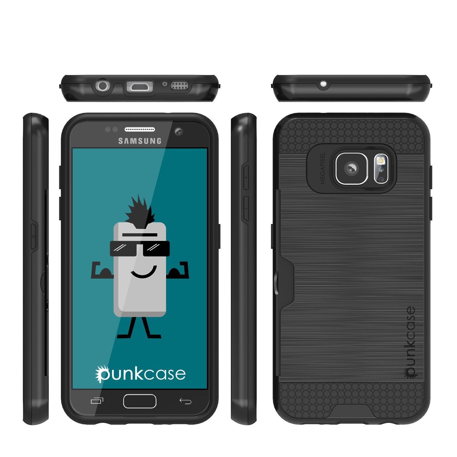 Galaxy s7 EDGE Case PunkCase SLOT Black Series Slim Armor Soft Cover Case - PunkCase NZ