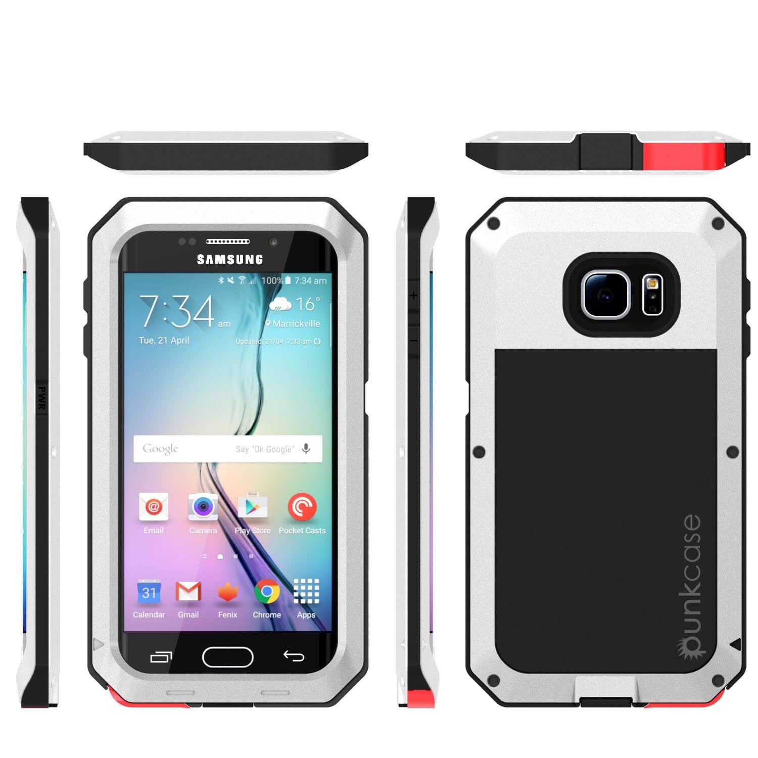 Galaxy S6 EDGE  Case, PUNKcase Metallic White Shockproof  Slim Metal - PunkCase NZ