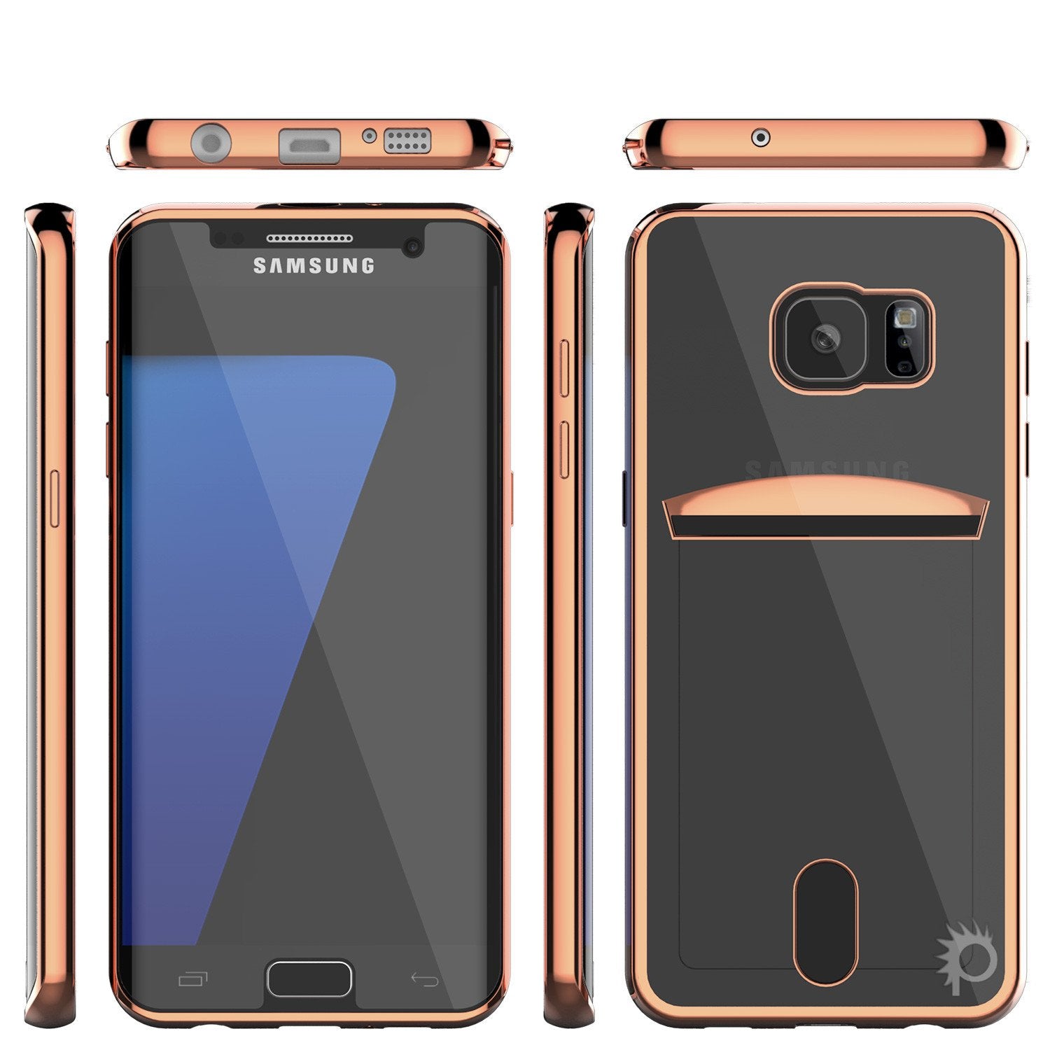 Galaxy S7 EDGE Case, PUNKCASE® LUCID Rose Gold Series | Card Slot | SHIELD Screen Protector - PunkCase NZ