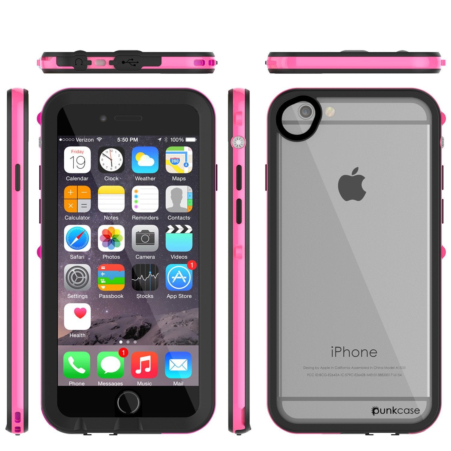 Apple iPhone 8 Waterproof Case, PUNKcase CRYSTAL 2.0 Pink W/ Attached Screen Protector  | Warranty - PunkCase NZ