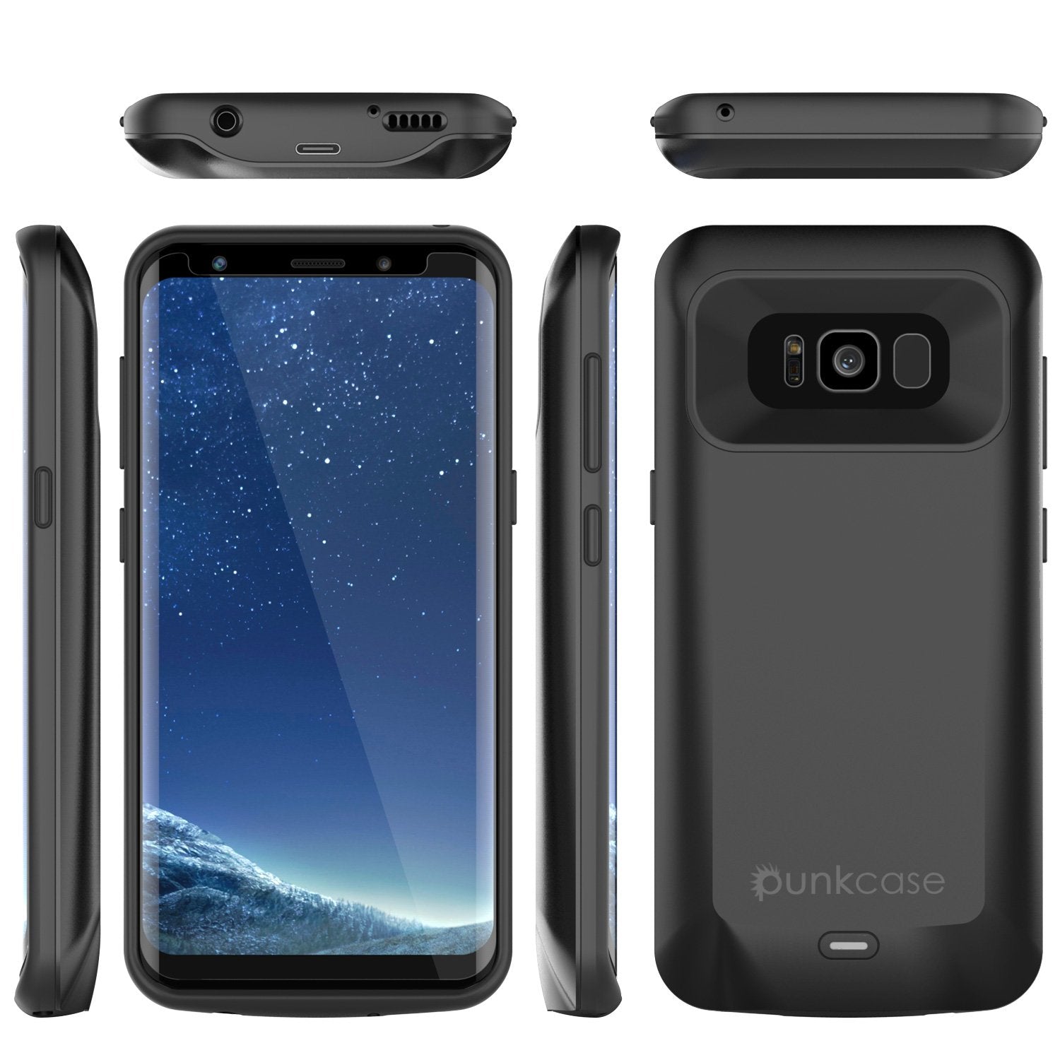 Galaxy S8 Battery Case, Punkcase 5000mAH Charger Case W/ Screen Protector | Integrated Kickstand & USB Port | IntelSwitch [Black] - PunkCase NZ