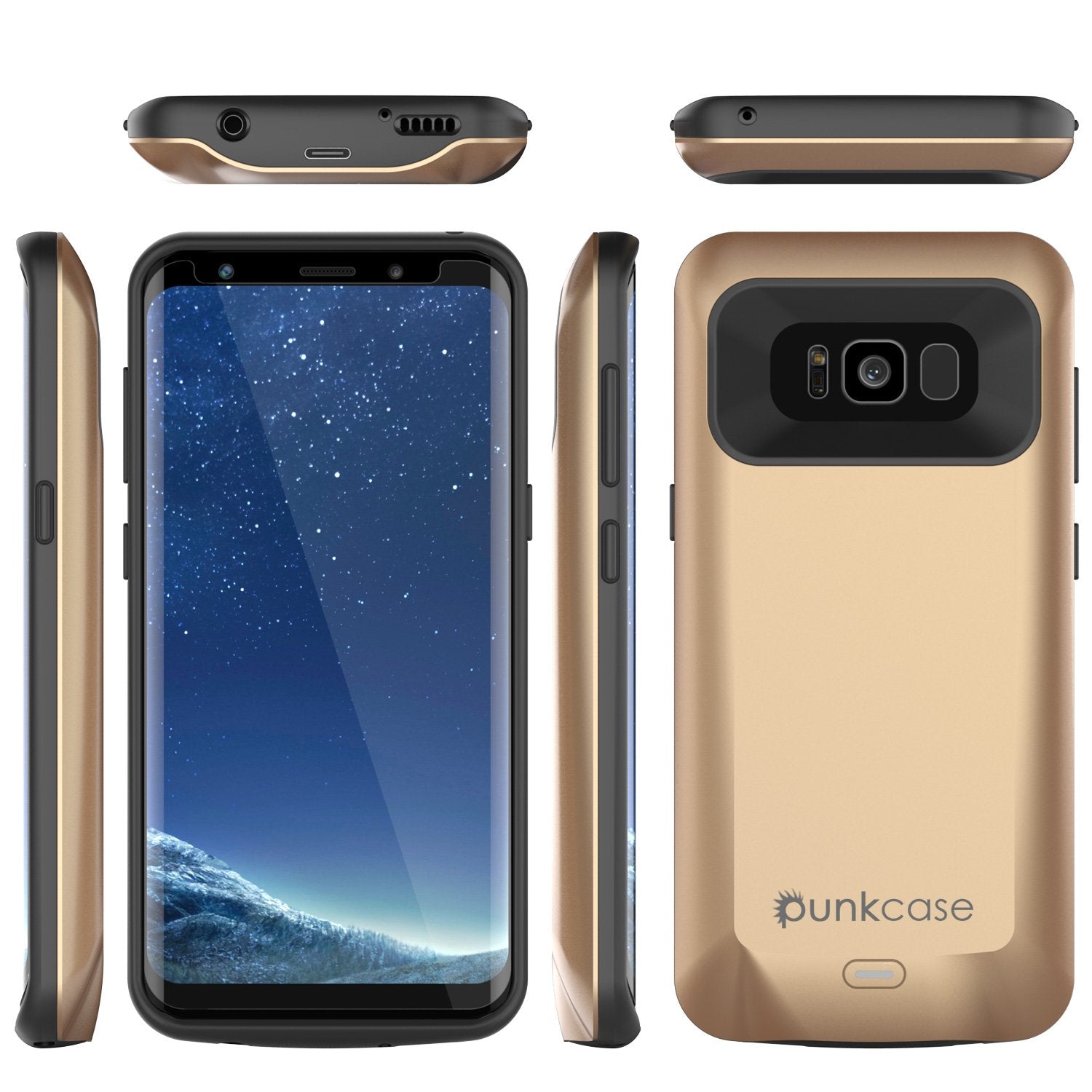 Galaxy S8 Battery Case, Punkcase 5000mAH Charger Case W/ Screen Protector | Integrated Kickstand & USB Port | IntelSwitch | [Gold] - PunkCase NZ