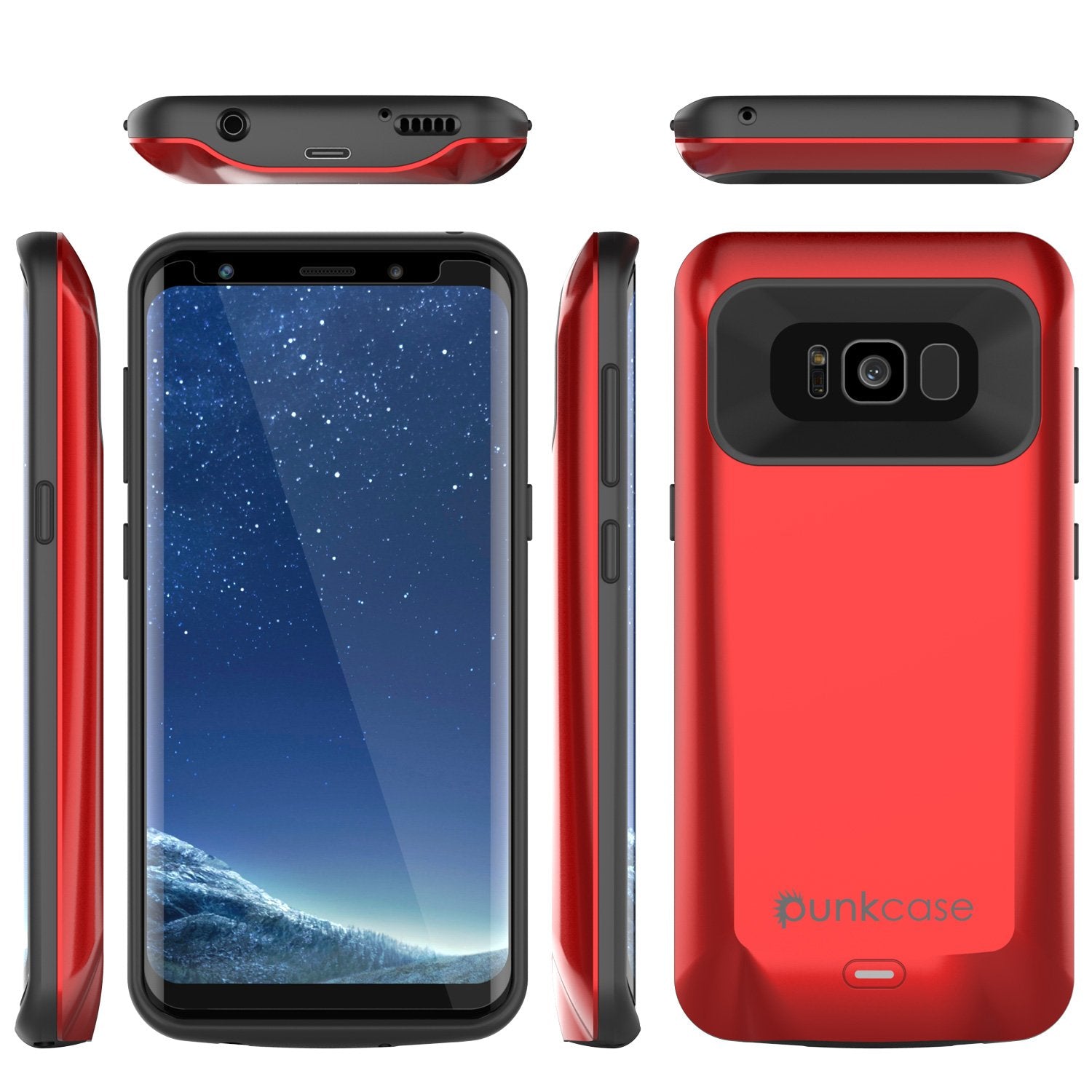 Galaxy S8 Battery Case, Punkcase 5000mAH Charger Case W/ Screen Protector | Integrated Kickstand & USB Port | IntelSwitch [Red] - PunkCase NZ