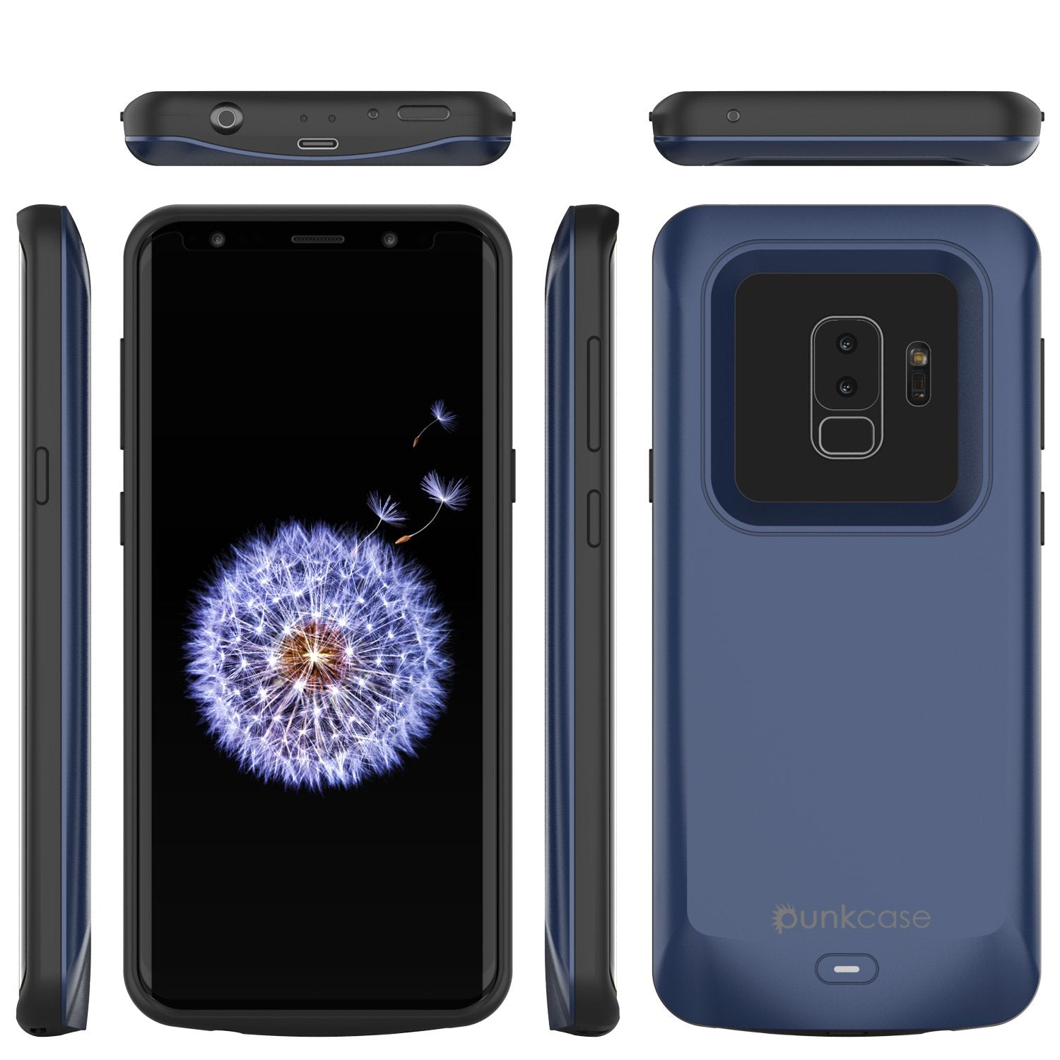 Galaxy S9 PLUS Battery Case, PunkJuice 5000mAH Fast Charging Power Bank W/ Screen Protector | Integrated USB Port | IntelSwitch | Slim, Secure and Reliable | Suitable for Samsung Galaxy S9+ [Navy] - PunkCase NZ
