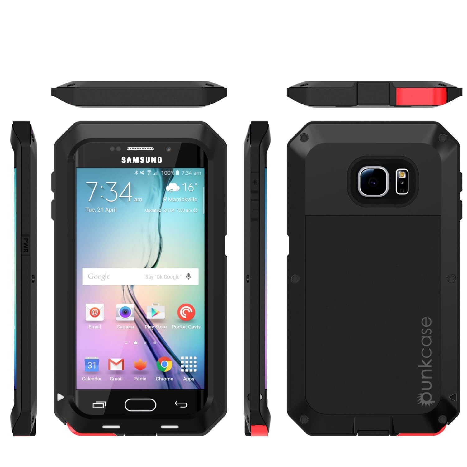 Galaxy S6 EDGE+ Plus Case, PUNKcase Metallic Black Shockproof  Slim Metal Armor Case - PunkCase NZ