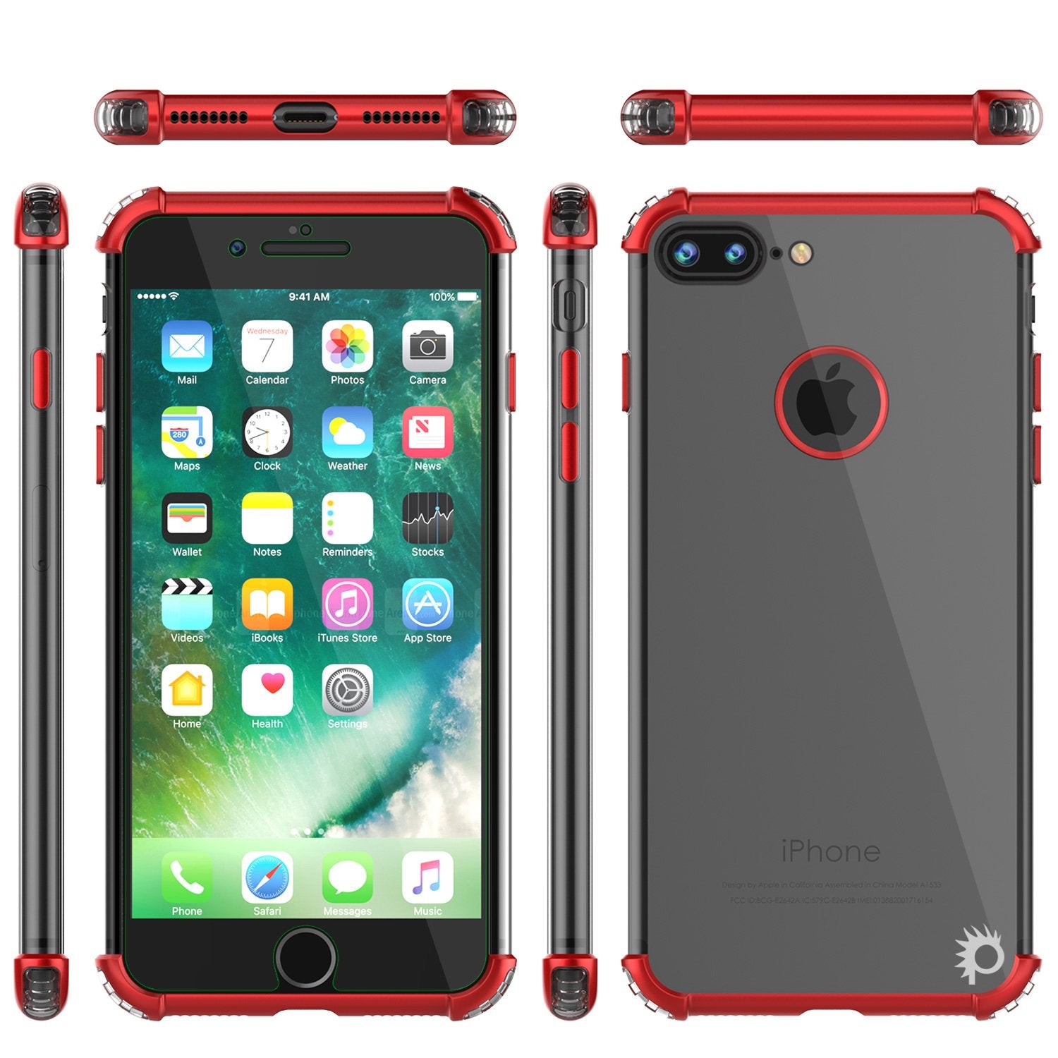 iPhone 7 PLUS Case, Punkcase [BLAZE SERIES] Protective Cover W/ PunkShield Screen Protector [Shockproof] [Slim Fit] for Apple iPhone 7 PLUS [Red] - PunkCase NZ