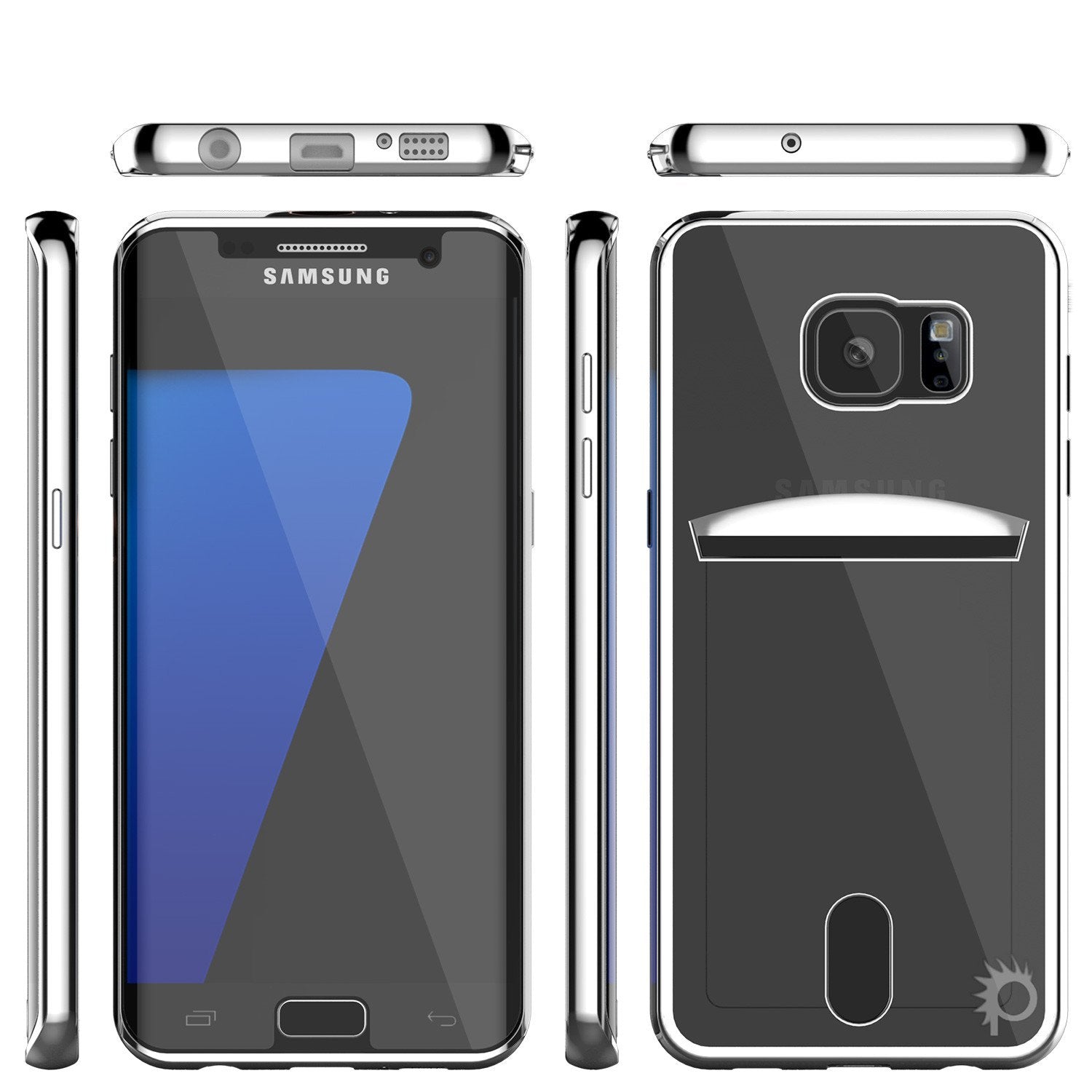 Galaxy S7 EDGE Case, PUNKCASE® LUCID Silver Series | Card Slot | SHIELD Screen Protector | Ultra fit - PunkCase NZ