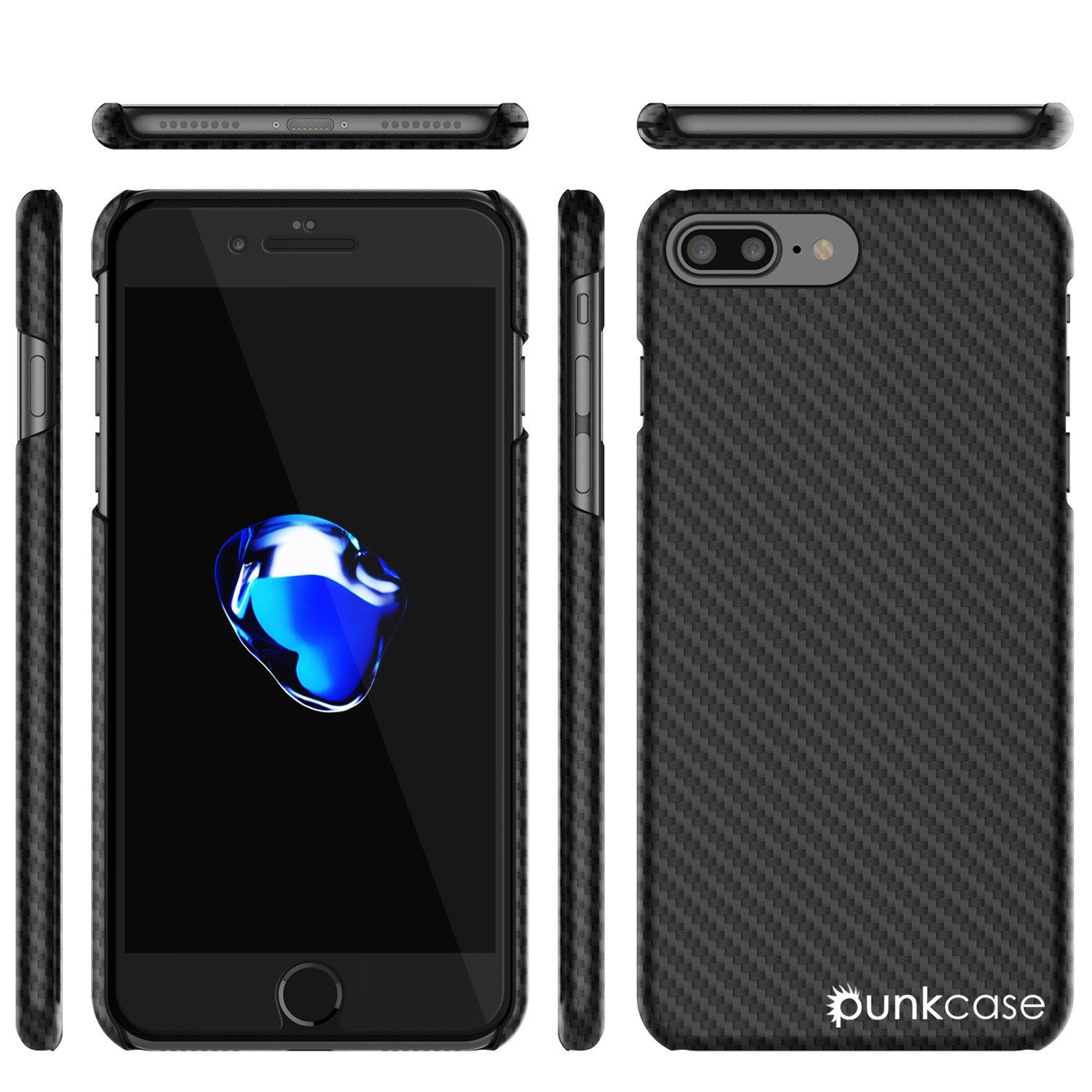 iPhone 7+ Plus Case - Punkcase CarbonShield Jet Black - PunkCase NZ