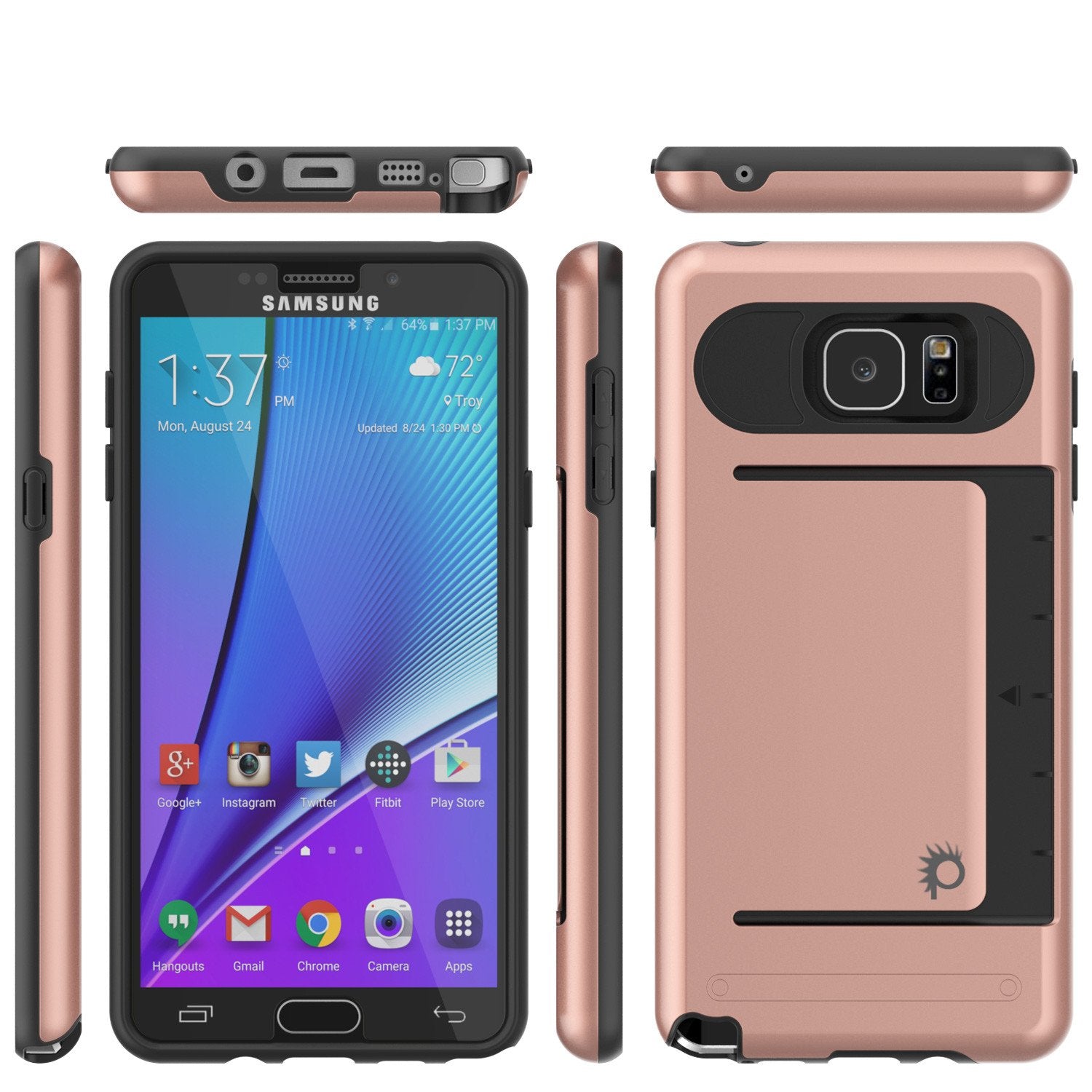 Galaxy Note 5 Case PunkCase CLUTCH Rose Gold Series Slim Armor Soft Cover Case w/ Tempered Glass - PunkCase NZ