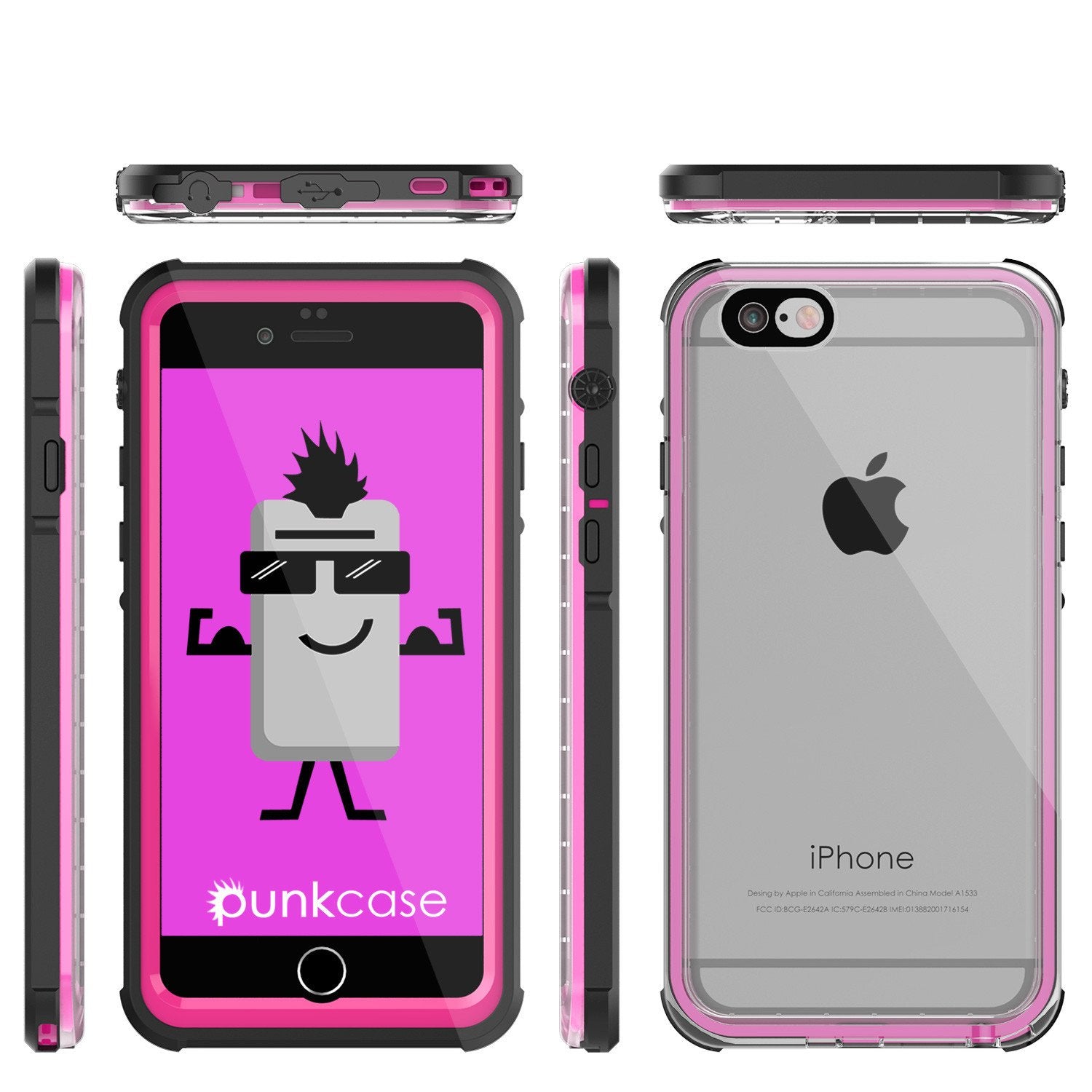 iPhone 6+/6S+ Plus Waterproof Case, PUNKcase CRYSTAL Pink W/ Attached Screen Protector | Warranty - PunkCase NZ
