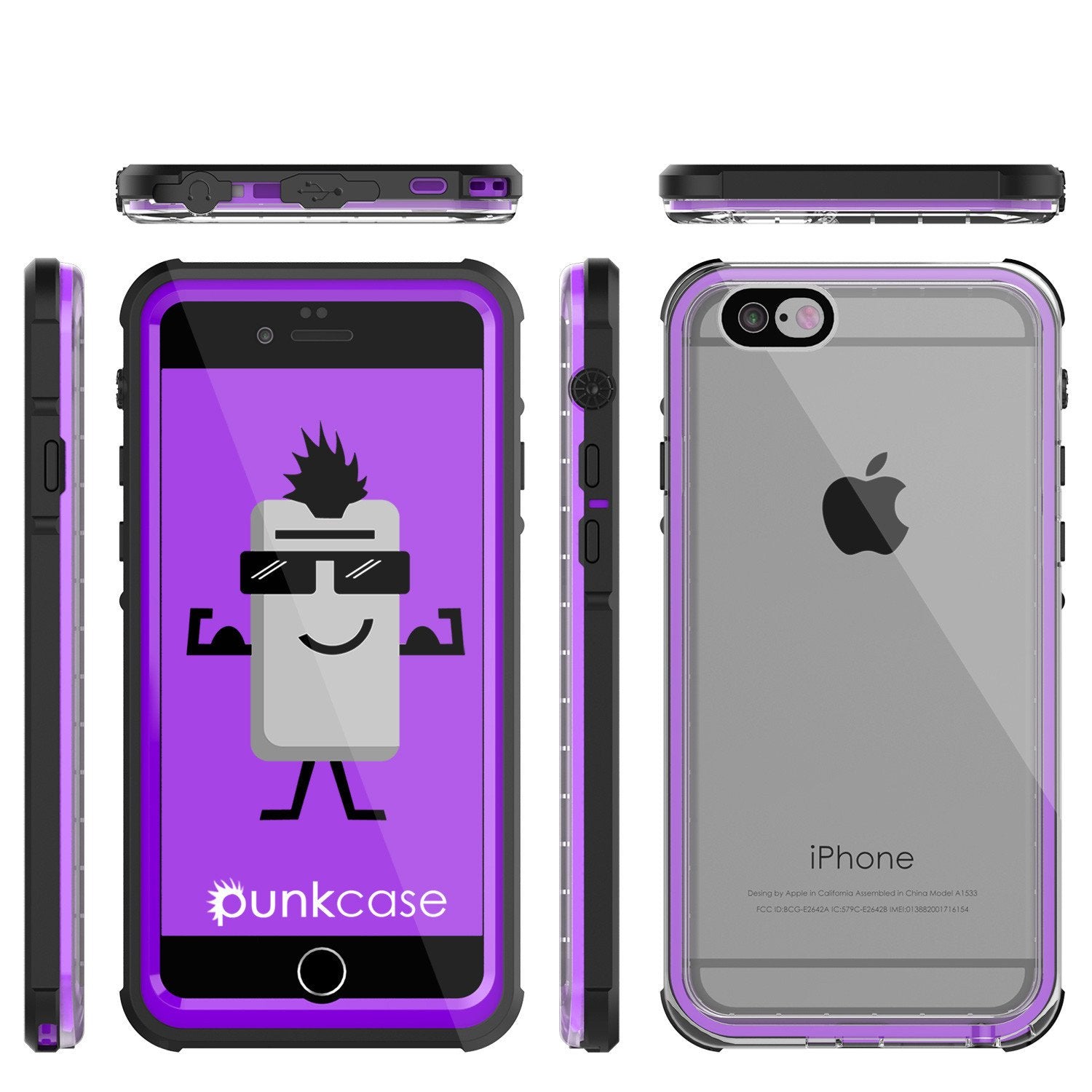 iPhone 6+/6S+ Plus Waterproof Case, PUNKcase CRYSTAL Purple W/ Attached Screen Protector | Warranty - PunkCase NZ
