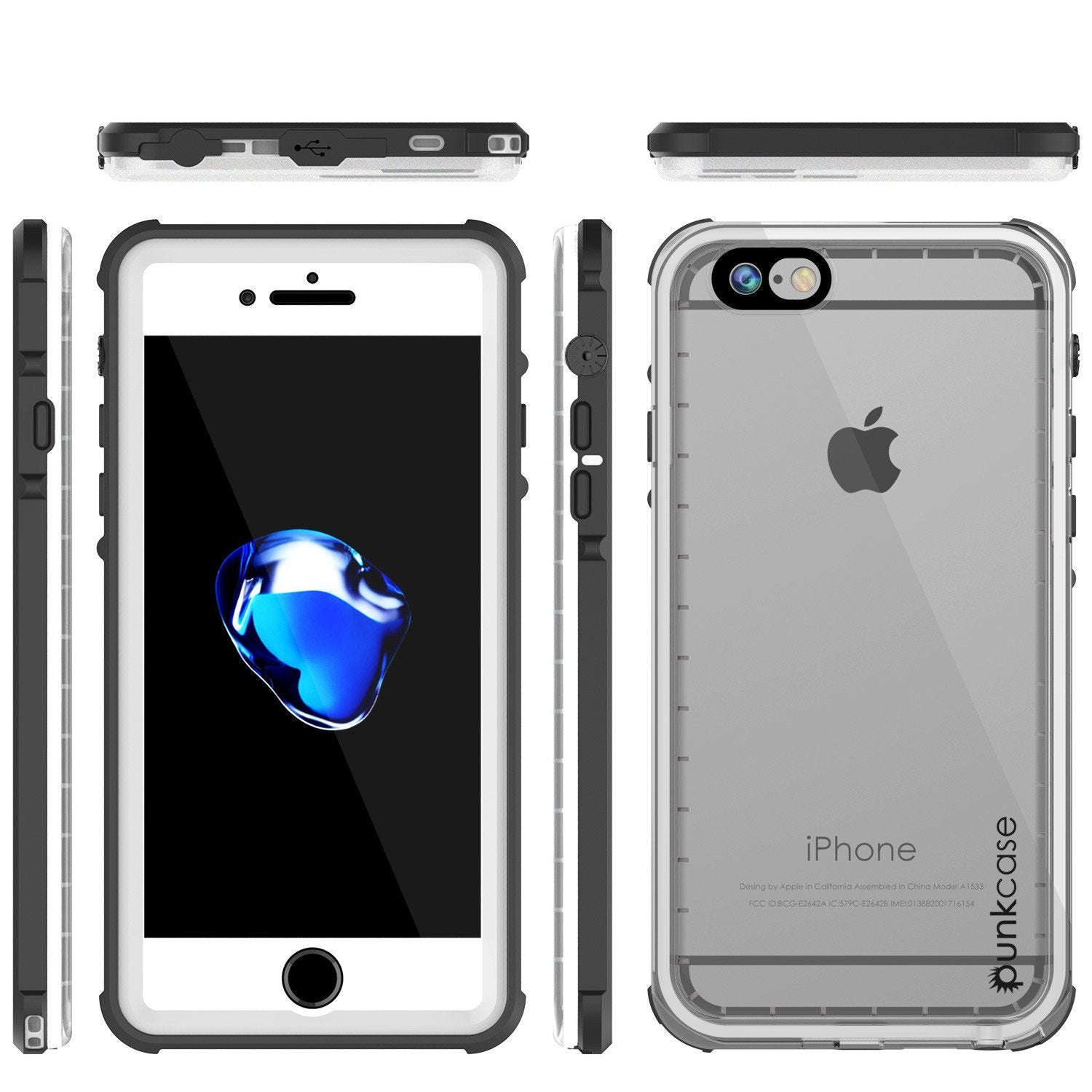 Apple iPhone 8 Waterproof Case, PUNKcase CRYSTAL White W/ Attached Screen Protector  | Warranty
