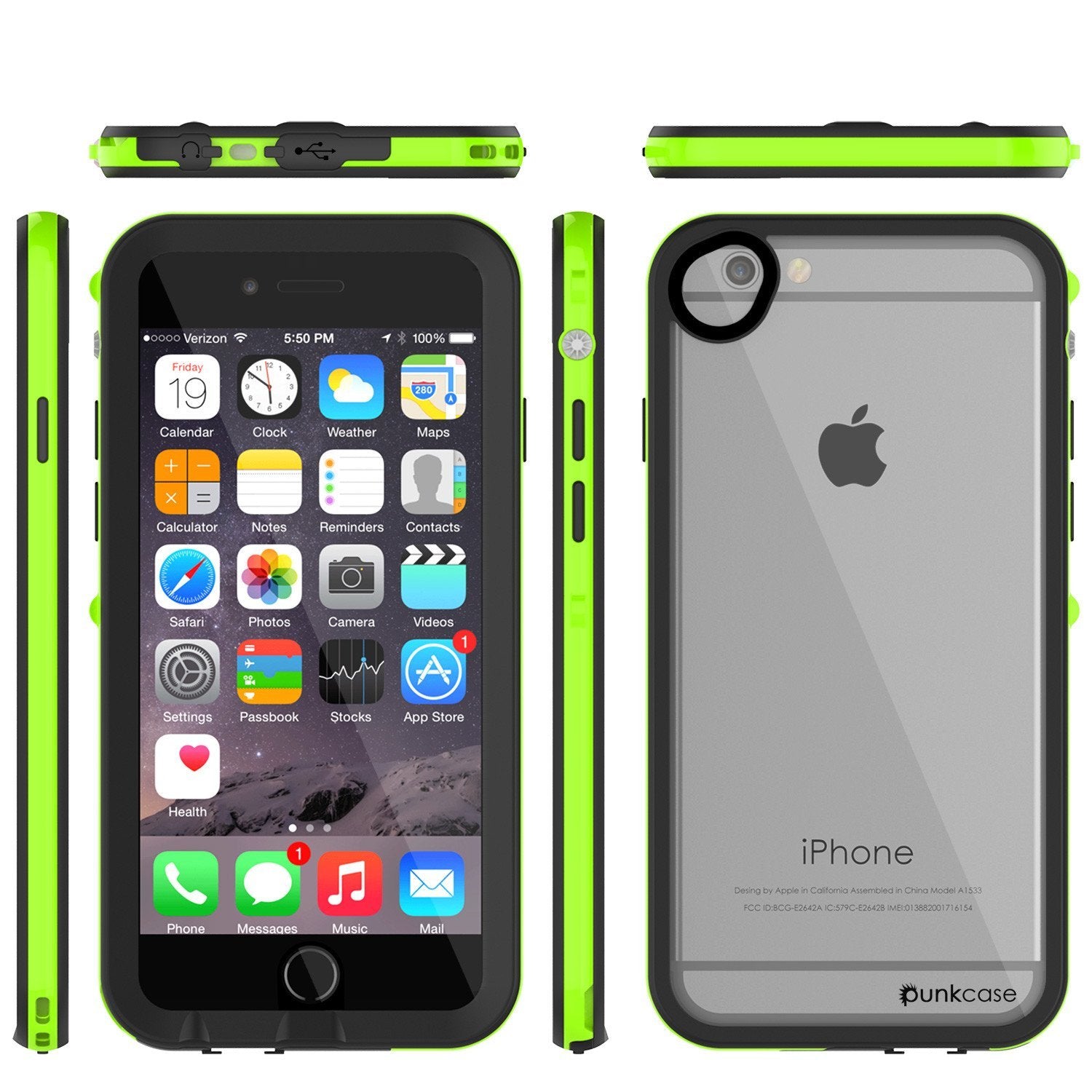 Apple iPhone 8 Waterproof Case, PUNKcase CRYSTAL 2.0 Light Green  W/ Attached Screen Protector  | Warranty - PunkCase NZ