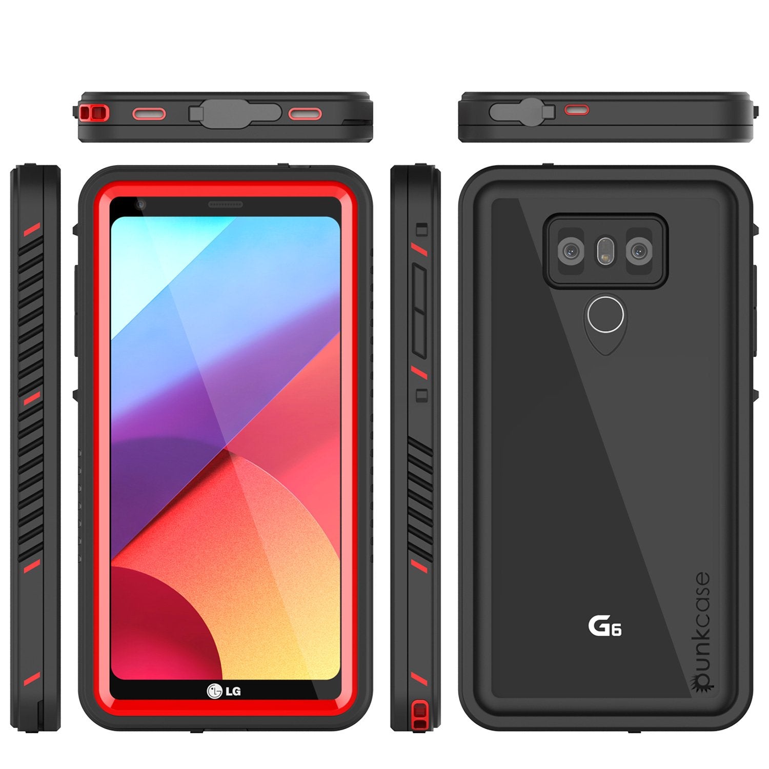 LG G6 Waterproof Case, Punkcase [Extreme Series] [Slim Fit] [IP68 Certified] [Shockproof] [Snowproof] [Dirproof] Armor Cover W/ Built In Screen Protector for LG G6 [RED] - PunkCase NZ