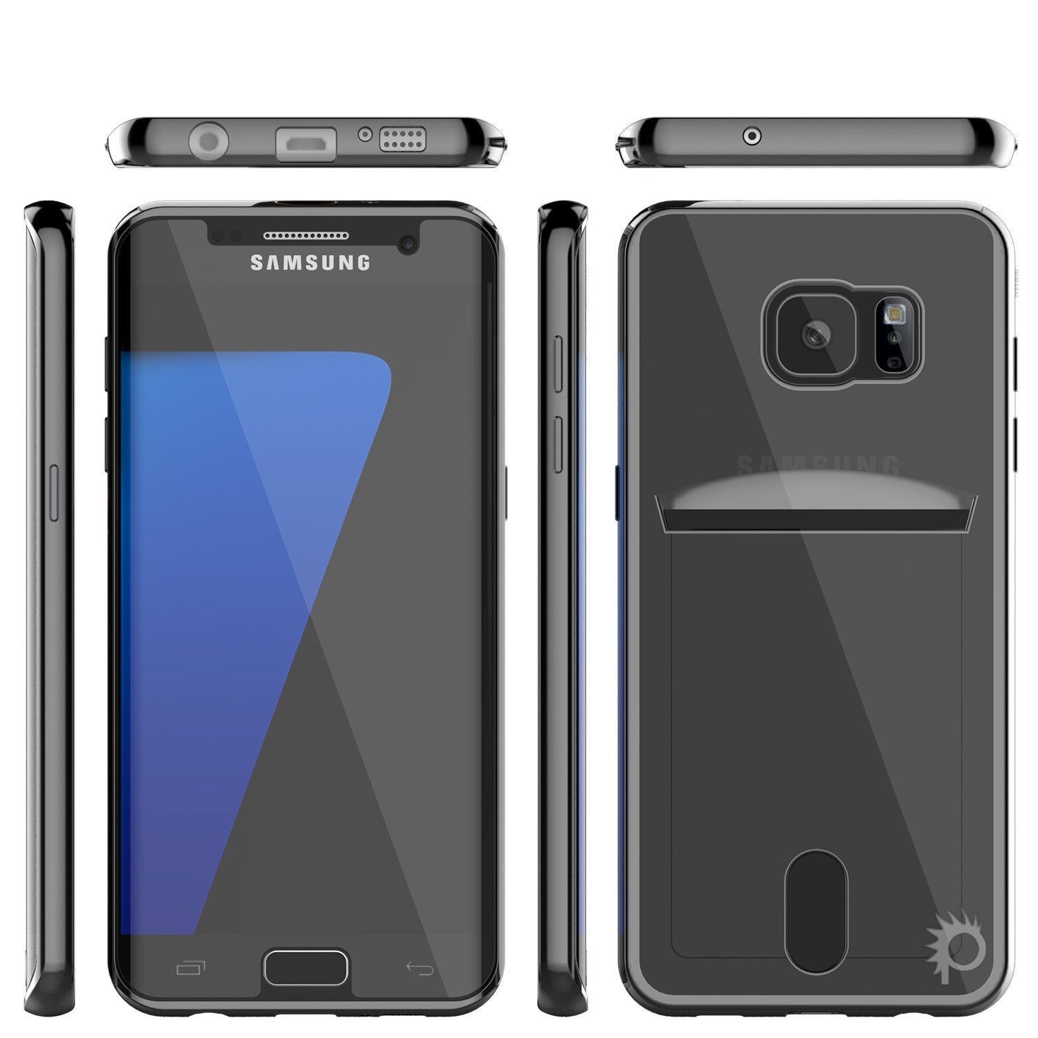 Galaxy S7 Case, PUNKCASE® LUCID Black Series | Card Slot | SHIELD Screen Protector | Ultra fit - PunkCase NZ
