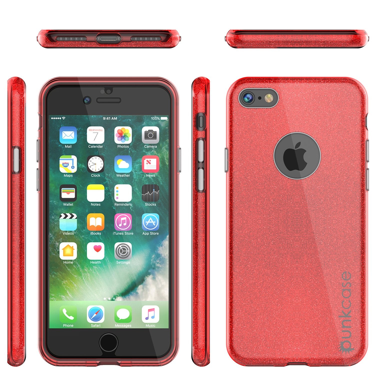 iPhone 8 Case, Punkcase Galactic 2.0 Series Ultra Slim Protective Armor TPU Cover [Red] - PunkCase NZ