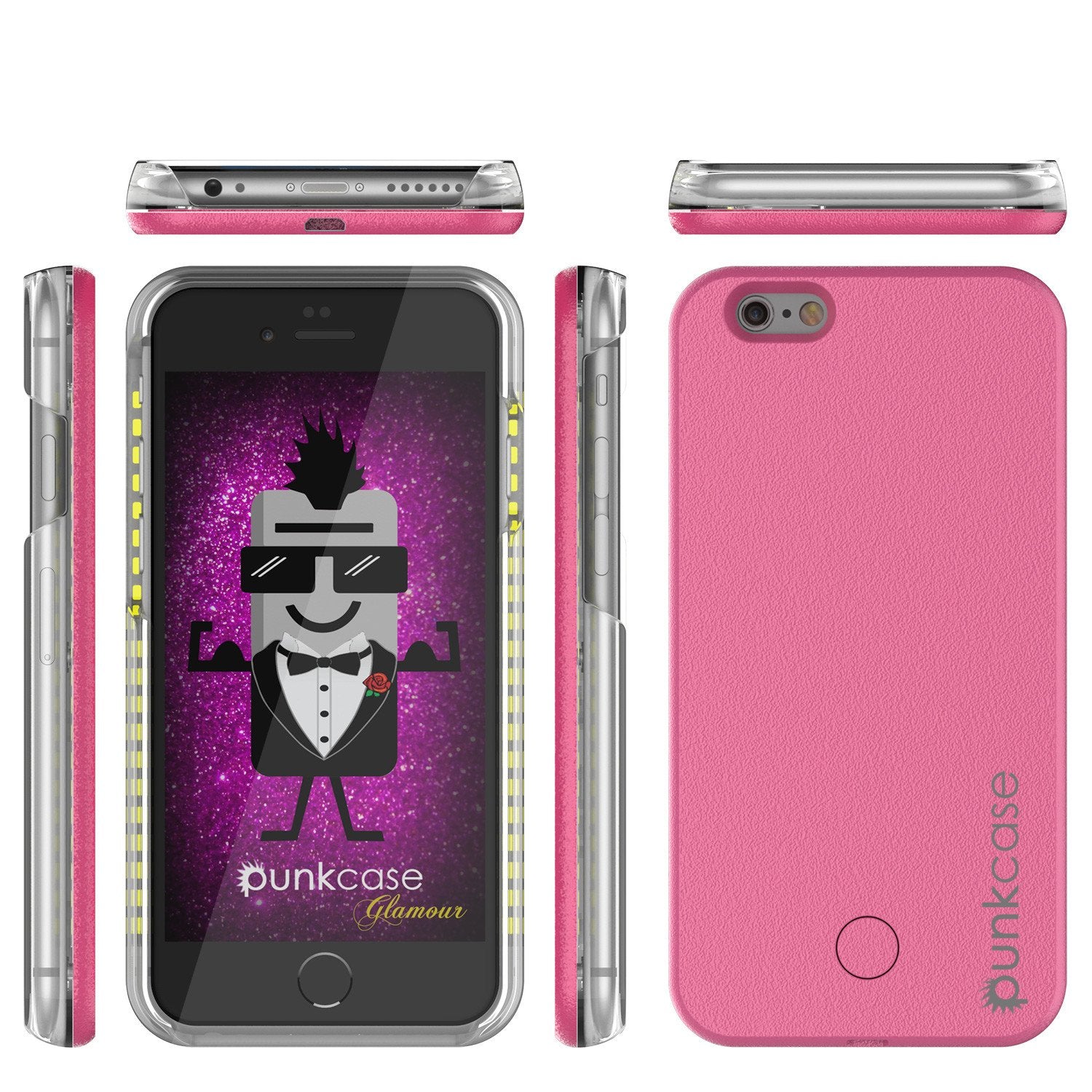 iPhone 6+/6S+ Plus Punkcase LED Light Case Light Illuminated Case, Pink W/  Battery Power Bank - PunkCase NZ