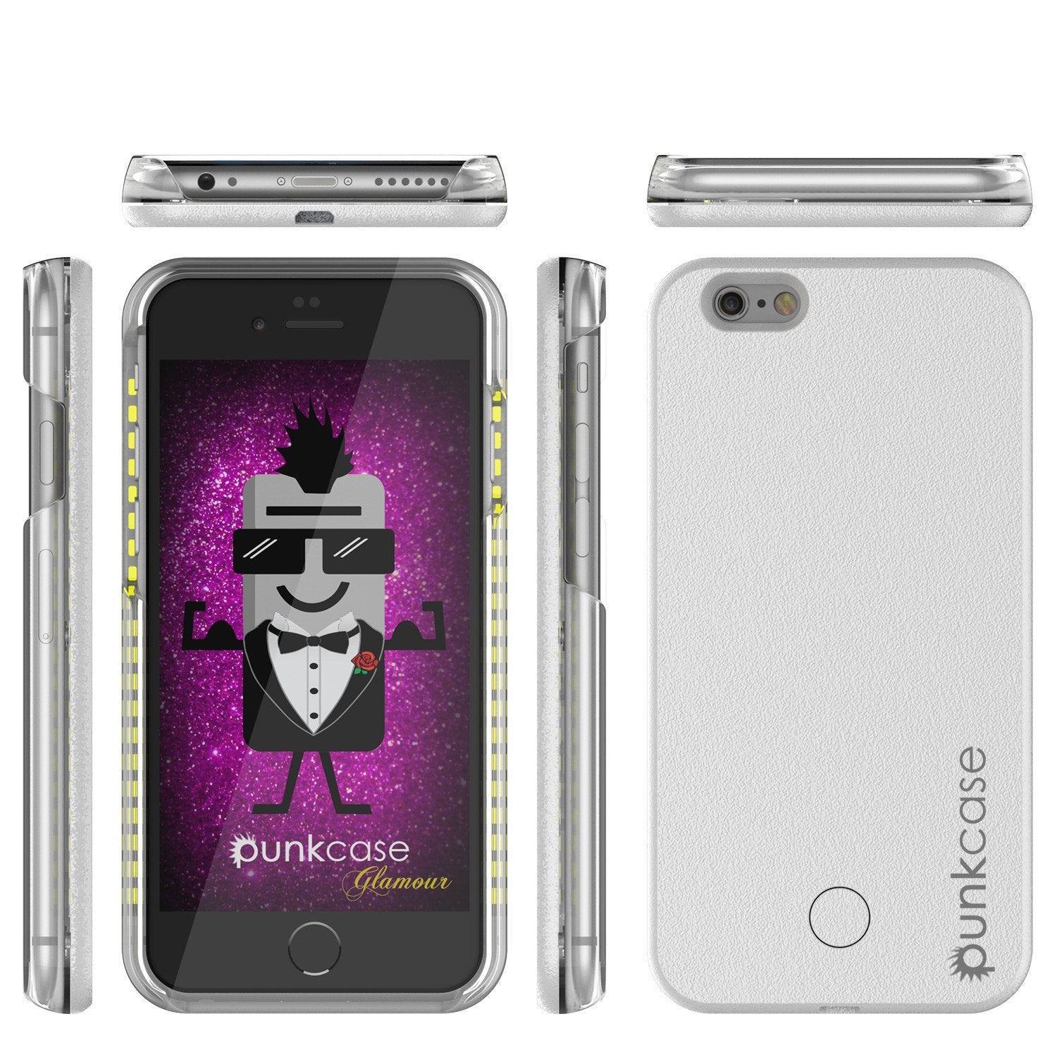 iPhone 6+/6S+ Plus Punkcase LED Light Case Light Illuminated Case, WHITE W/  Battery Power Bank - PunkCase NZ