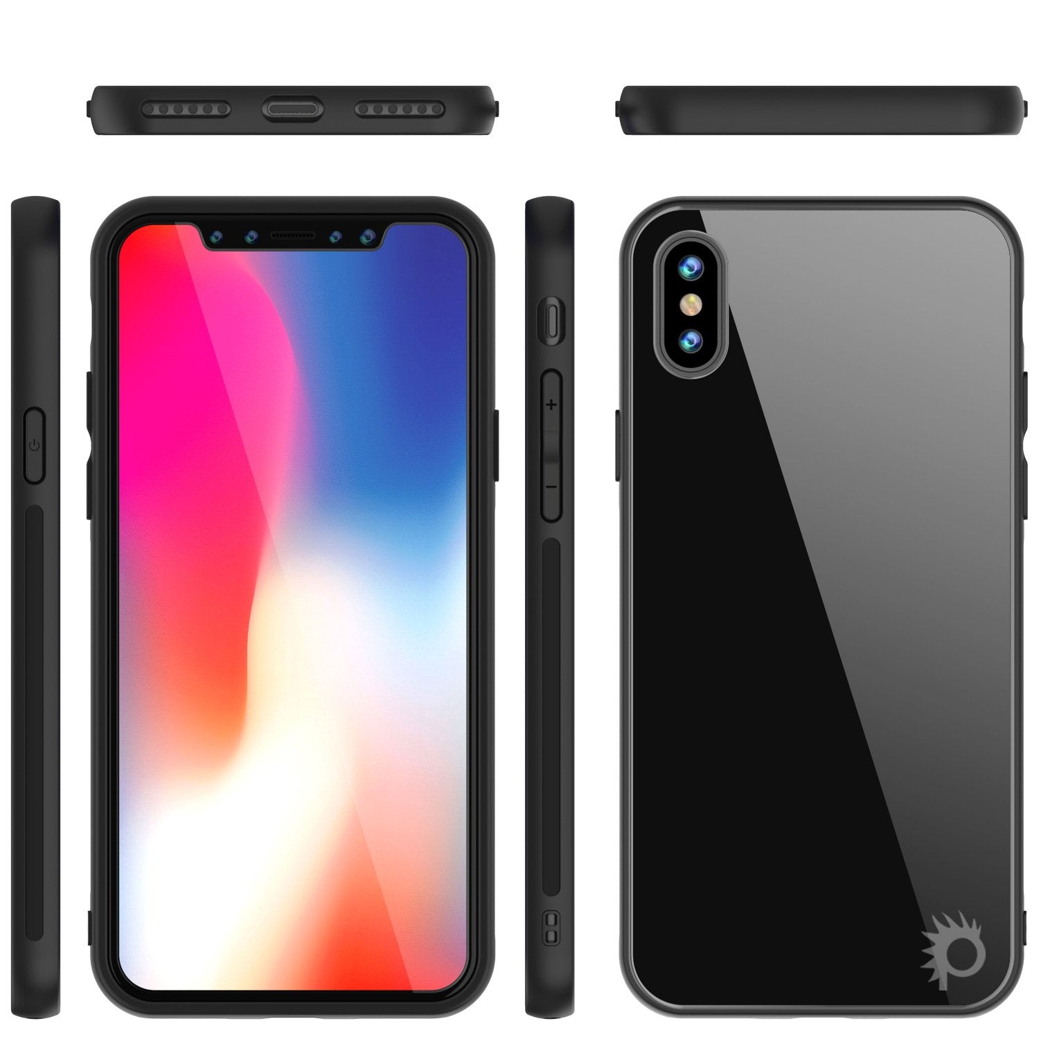 iPhone X Case, Punkcase GlassShield Ultra Thin Protective 9H Full Body Tempered Glass Cover W/ Drop Protection & Non Slip Grip for Apple iPhone 10 [Black] - PunkCase NZ