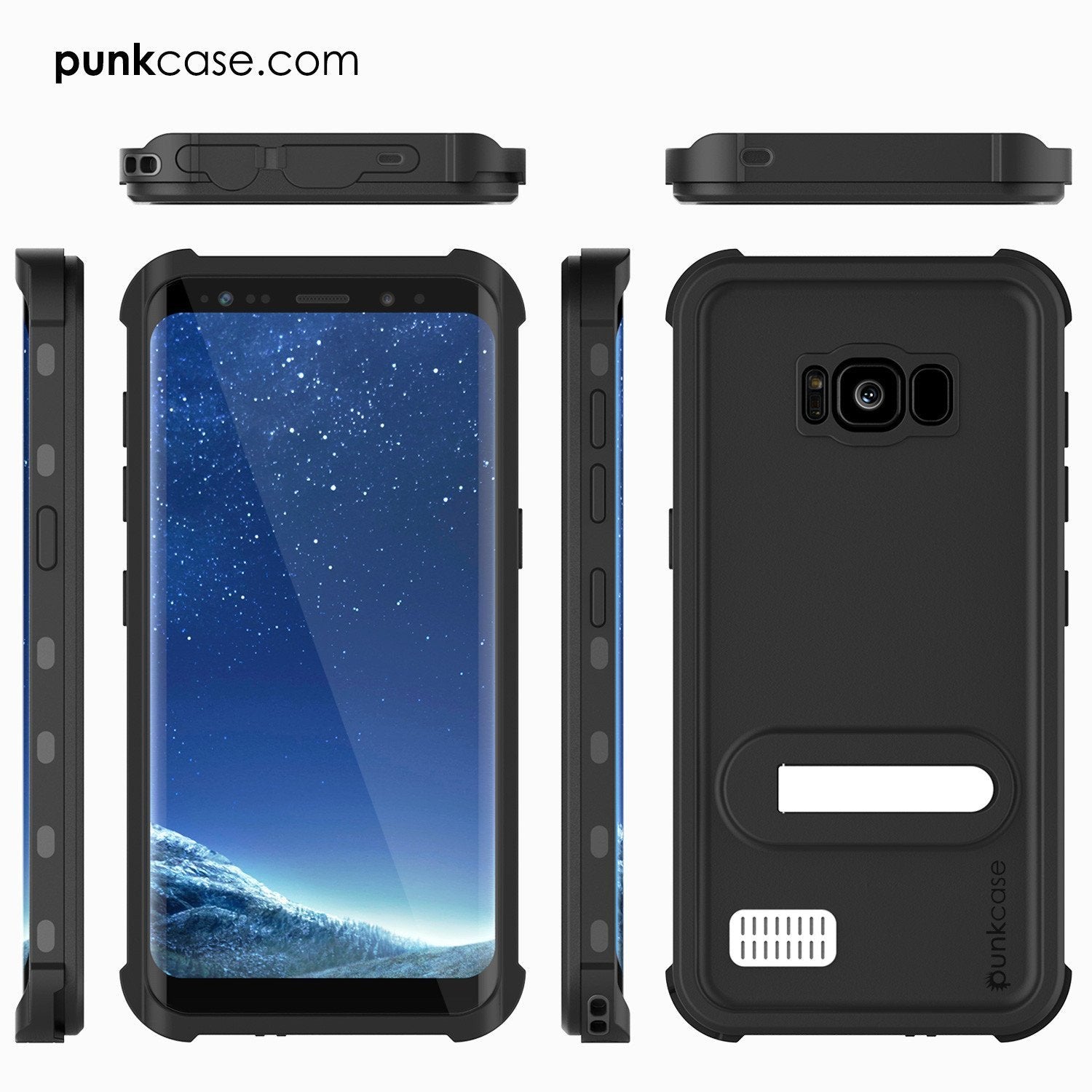 Galaxy S8 Plus Waterproof Case, Punkcase KickStud Black Series [Slim Fit] [IP68 Certified] [Shockproof] [Snowproof] Armor Cover. - PunkCase NZ