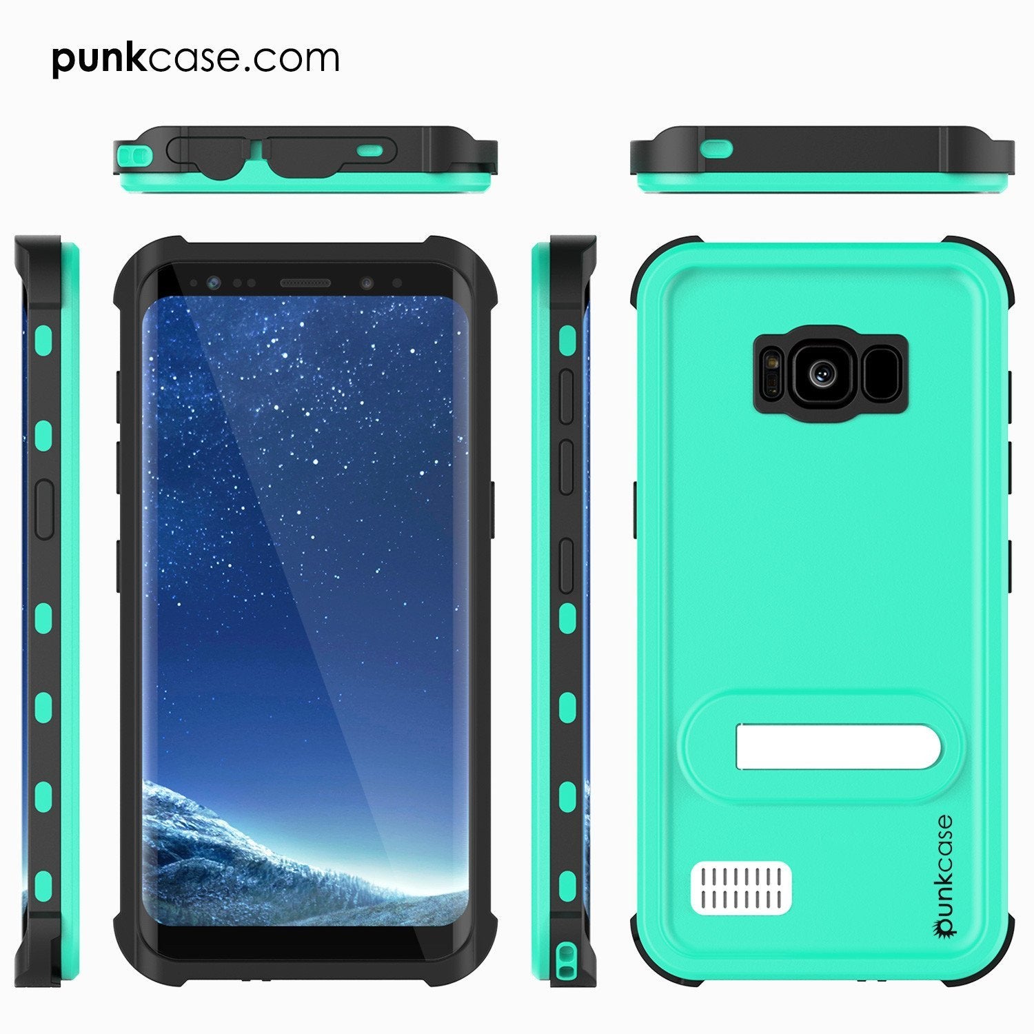 Galaxy S8 Plus Waterproof Case, Punkcase KickStud Teal Series [Slim Fit] [IP68 Certified] [Shockproof] [Snowproof] Armor Cover. - PunkCase NZ