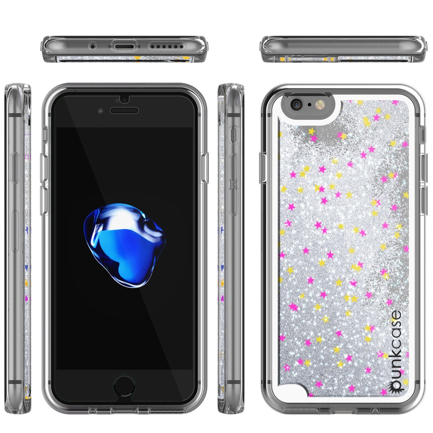 iPhone 7 Case, PunkCase LIQUID Silver Series, Protective Dual Layer Floating Glitter Cover - PunkCase NZ