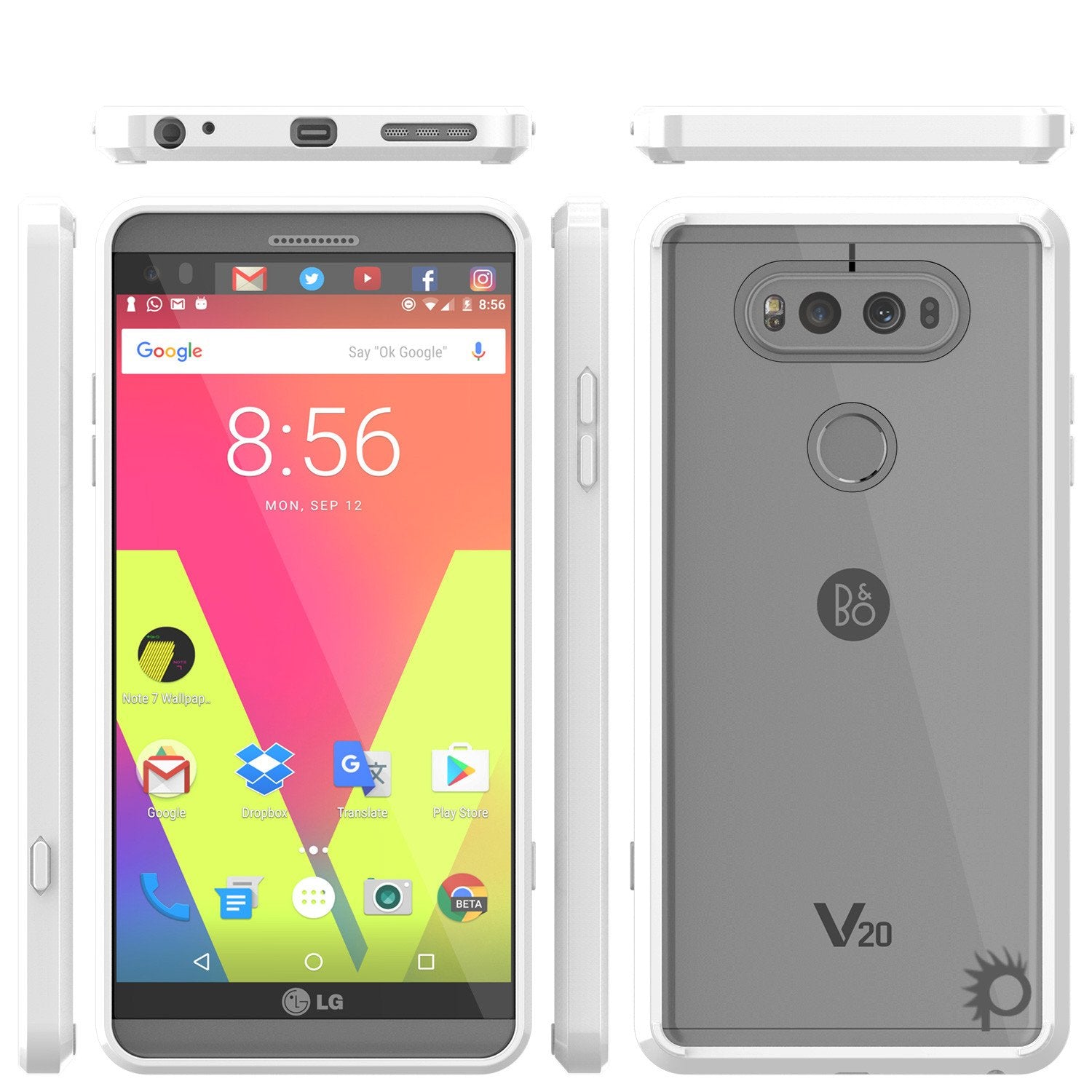 LG v20 Case Punkcase® LUCID 2.0 White Series w/ PUNK SHIELD Glass Screen Protector | Ultra Fit - PunkCase NZ