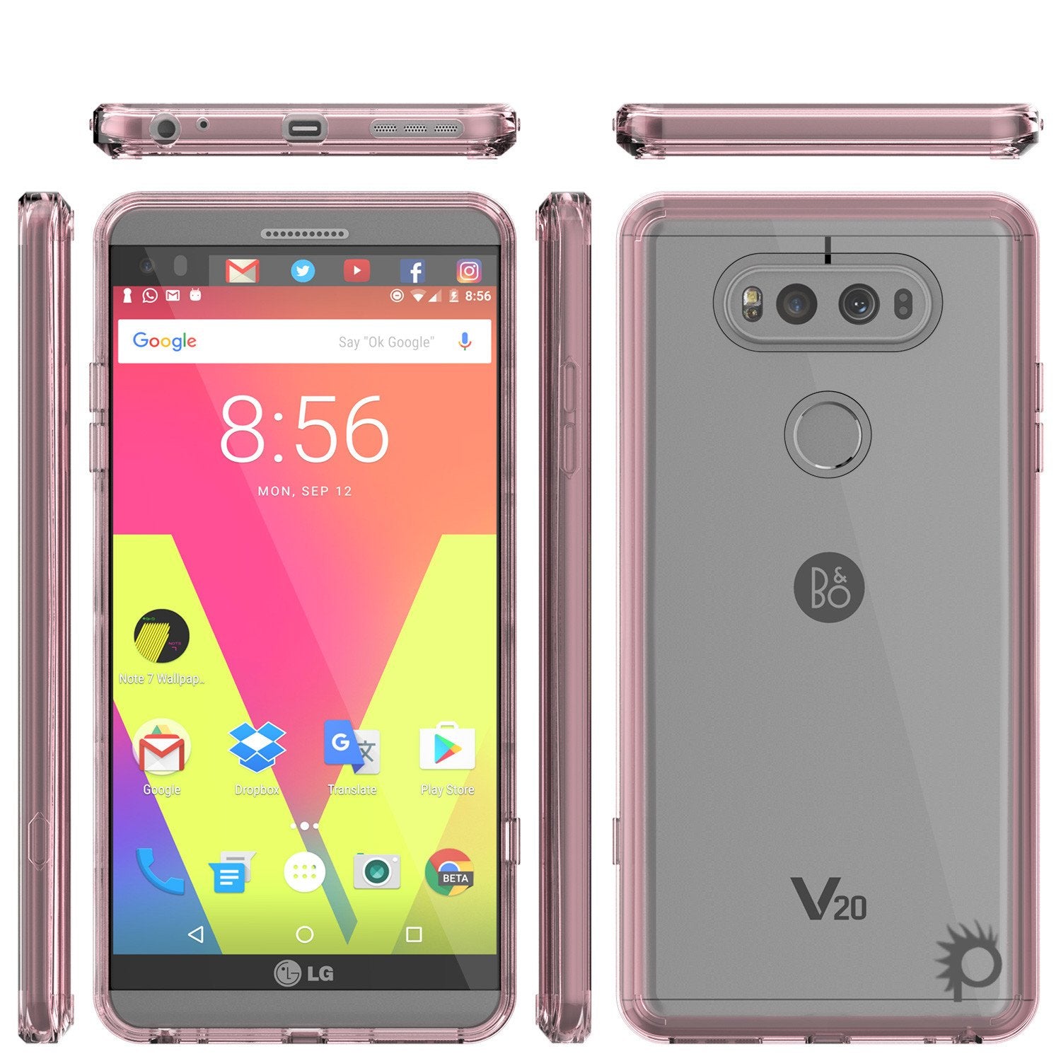 LG v20 Case Punkcase® LUCID 2.0 Crystal Pink Series w/ PUNK SHIELD Glass Screen Protector | Ultra Fit - PunkCase NZ