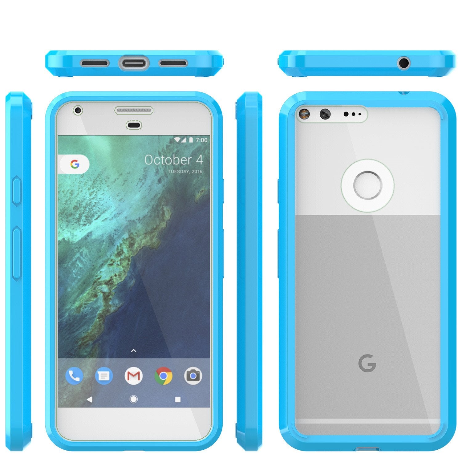 Google Pixel Case Punkcase® LUCID 2.0 Light Blue Series w/ PUNK SHIELD Glass Screen Protector | Ultra Fit - PunkCase NZ