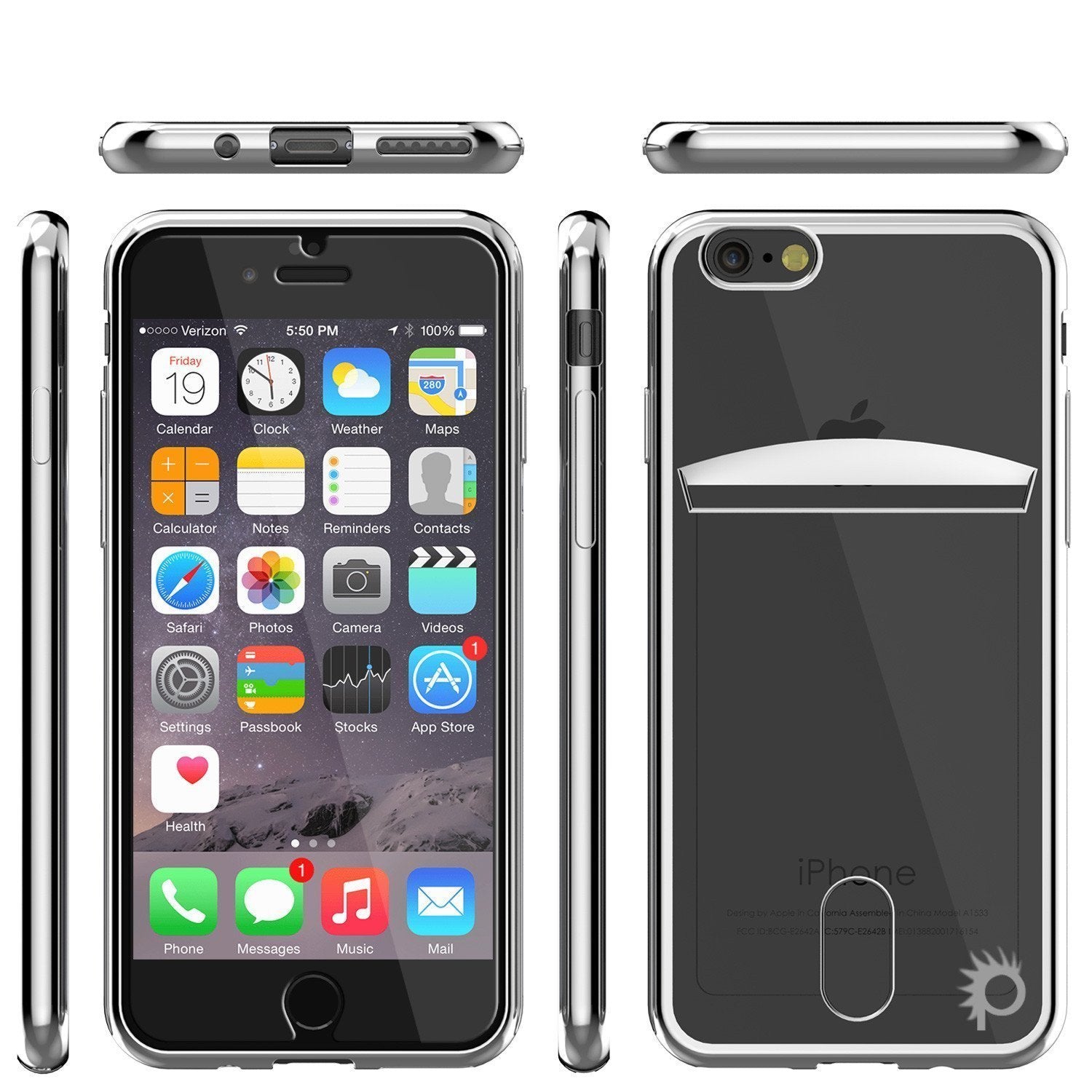 iPhone SE (4.7") Case, PUNKCASE® LUCID Silver Series | Card Slot | SHIELD Screen Protector | Ultra fit