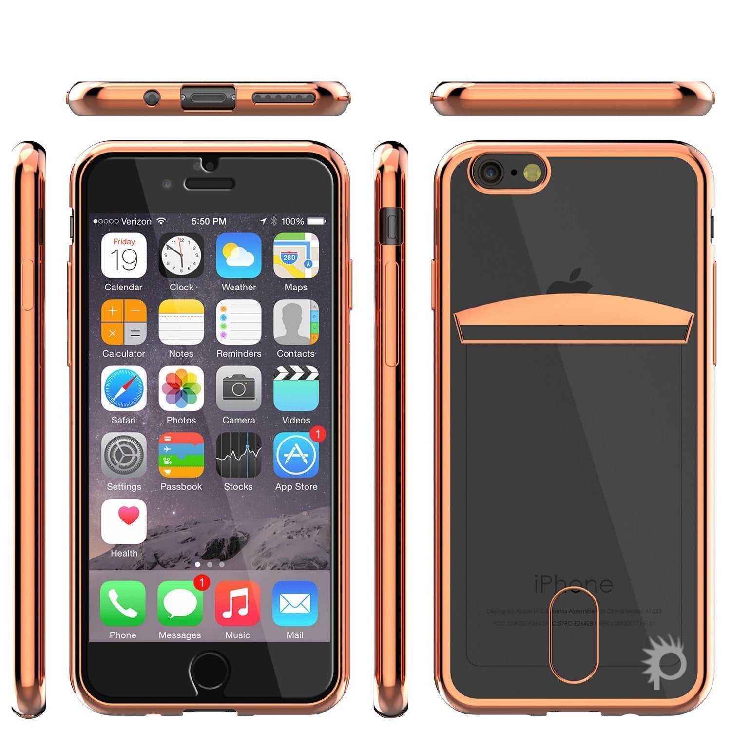iPhone SE (4.7") Case, PUNKCASE® LUCID Rose Gold Series | Card Slot | SHIELD Screen Protector | Ultra fit