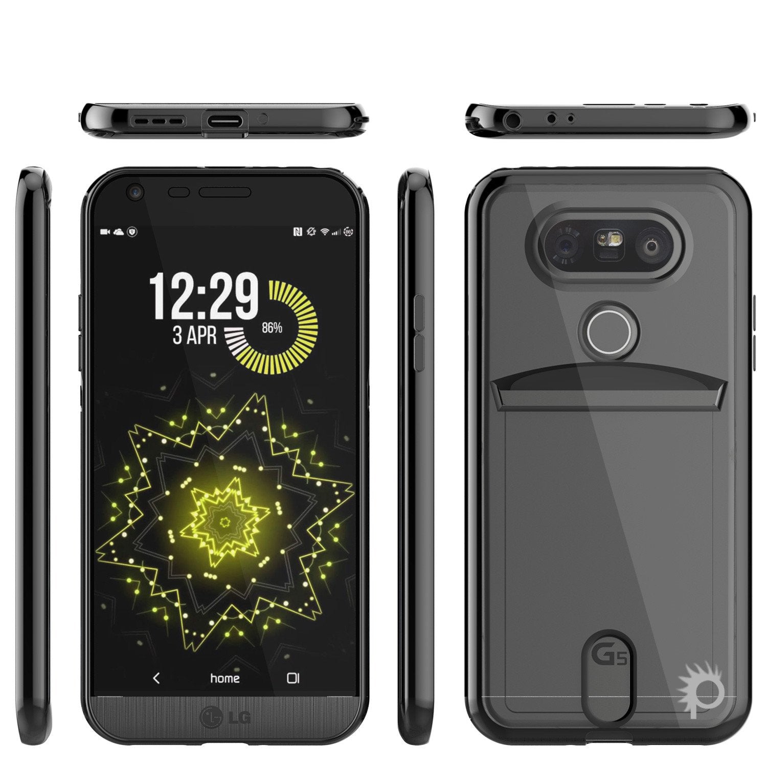 LG G5 Case, PUNKCASE® Black LUCID Series | Card Slot | PUNK SHIELD Screen Protector | Ultra Fit - PunkCase NZ