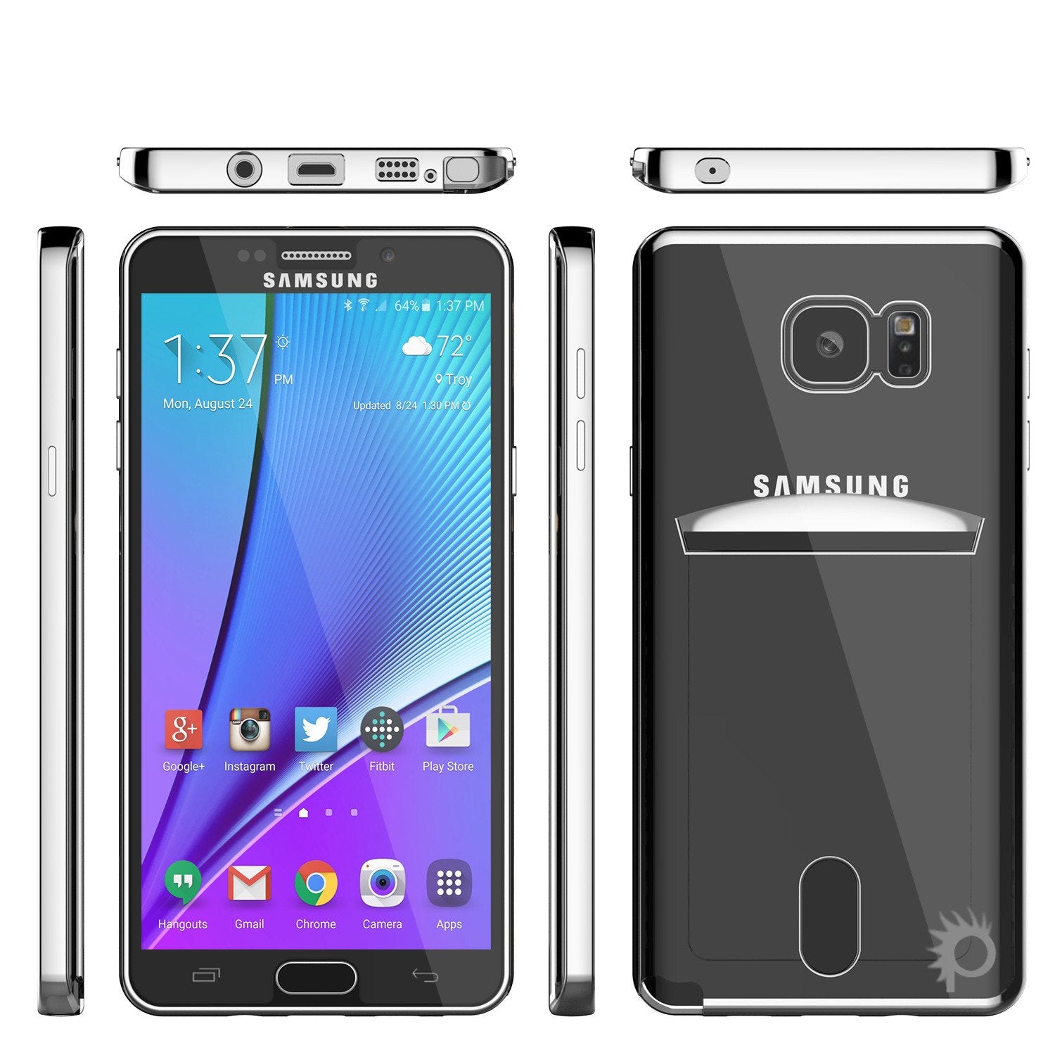 Galaxy Note 5 Case, PUNKCASE® LUCID Silver Series | Card Slot | SHIELD Screen Protector | Ultra fit - PunkCase NZ