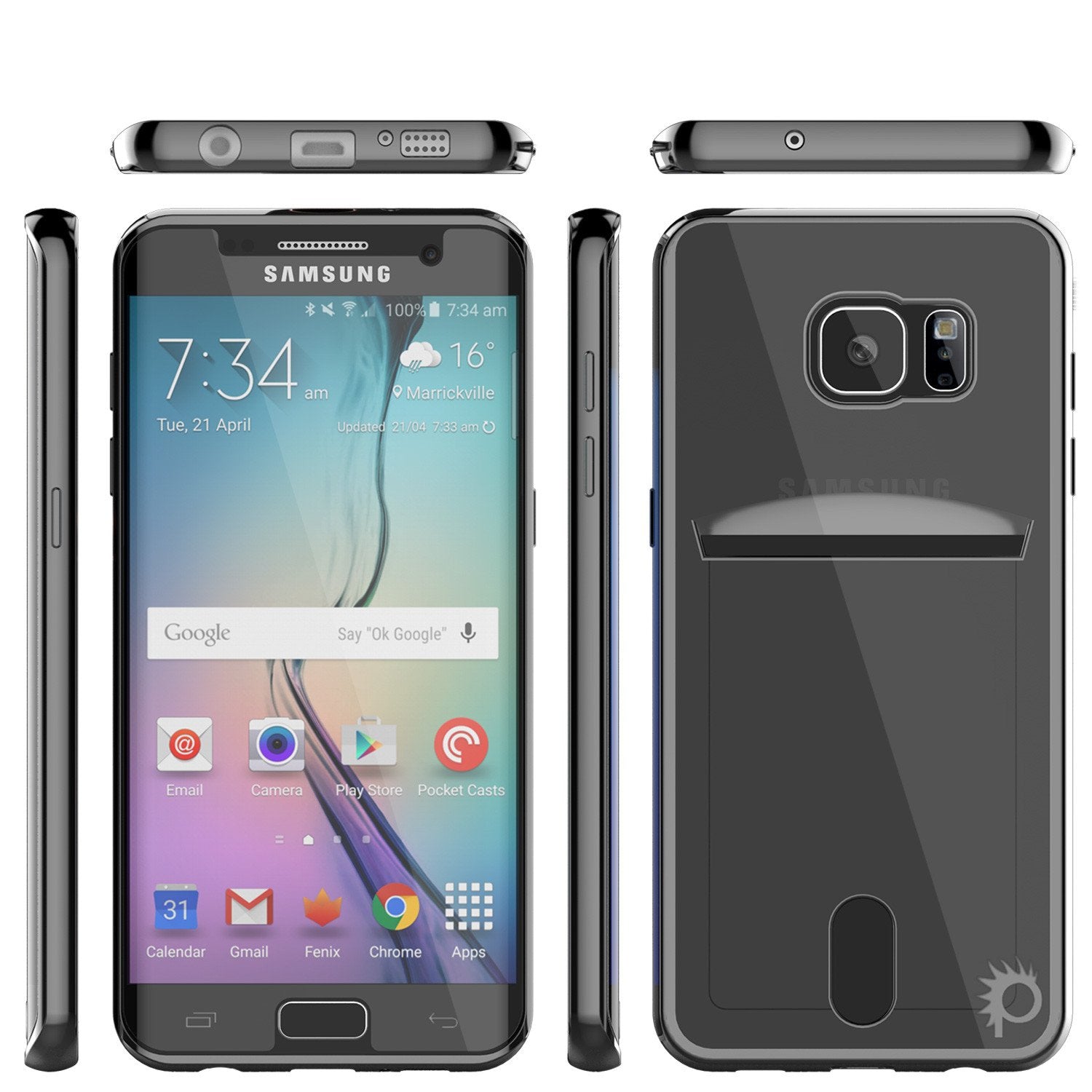 Galaxy S6 EDGE Case, PUNKCASE® LUCID Black Series | Card Slot | SHIELD Screen Protector | Ultra fit - PunkCase NZ