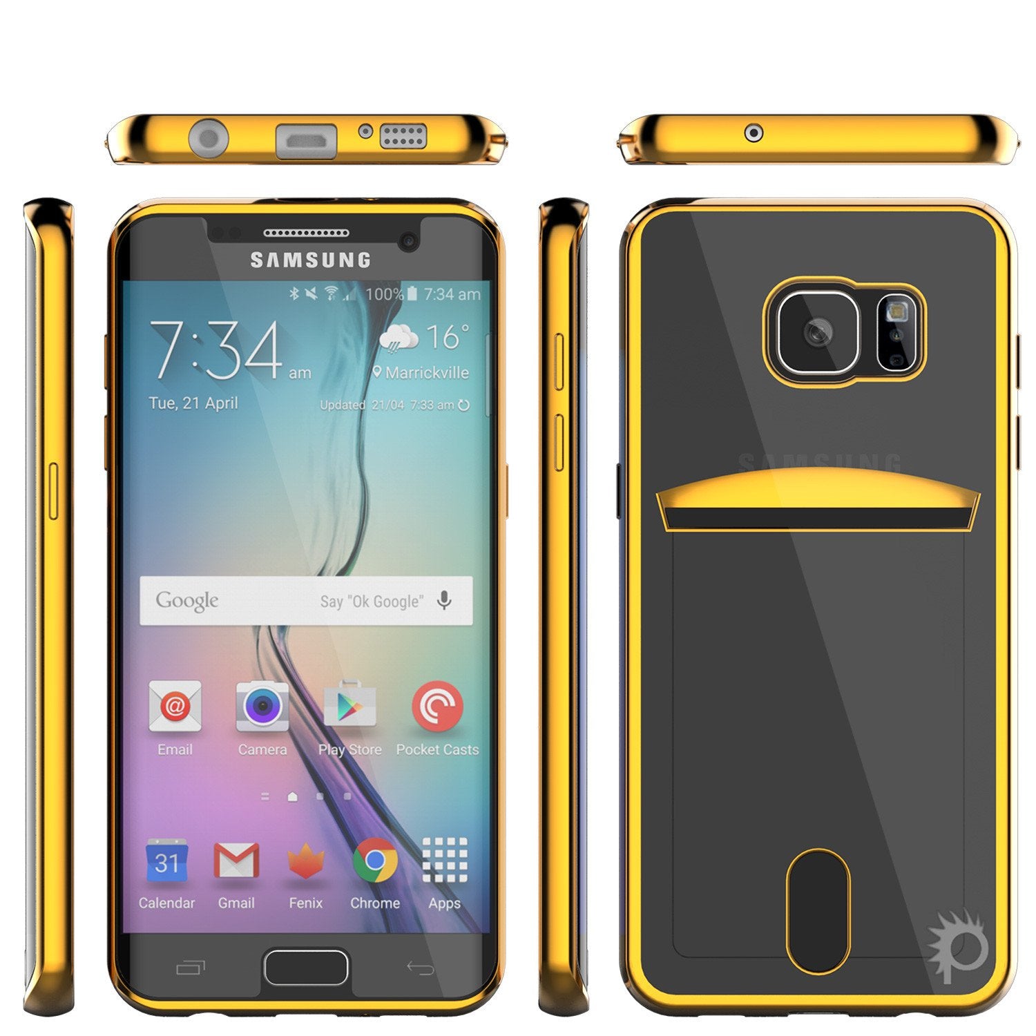 Galaxy S6 EDGE Case, PUNKCASE® LUCID Gold Series | Card Slot | SHIELD Screen Protector | Ultra fit - PunkCase NZ