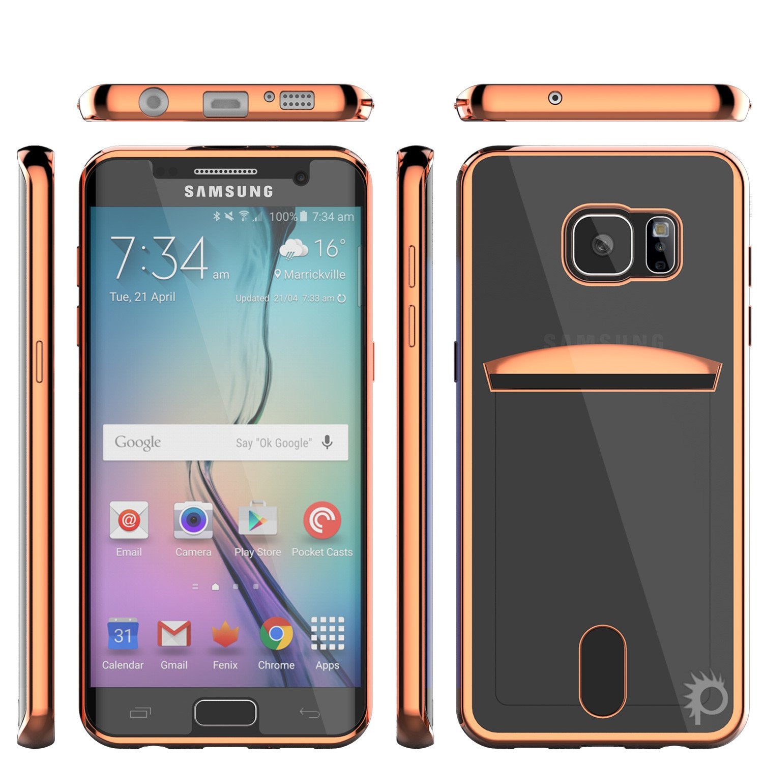 Galaxy S6 EDGE+ Plus Case, PUNKCASE® LUCID Rose Gold Series | Card Slot | SHIELD Screen Protector - PunkCase NZ