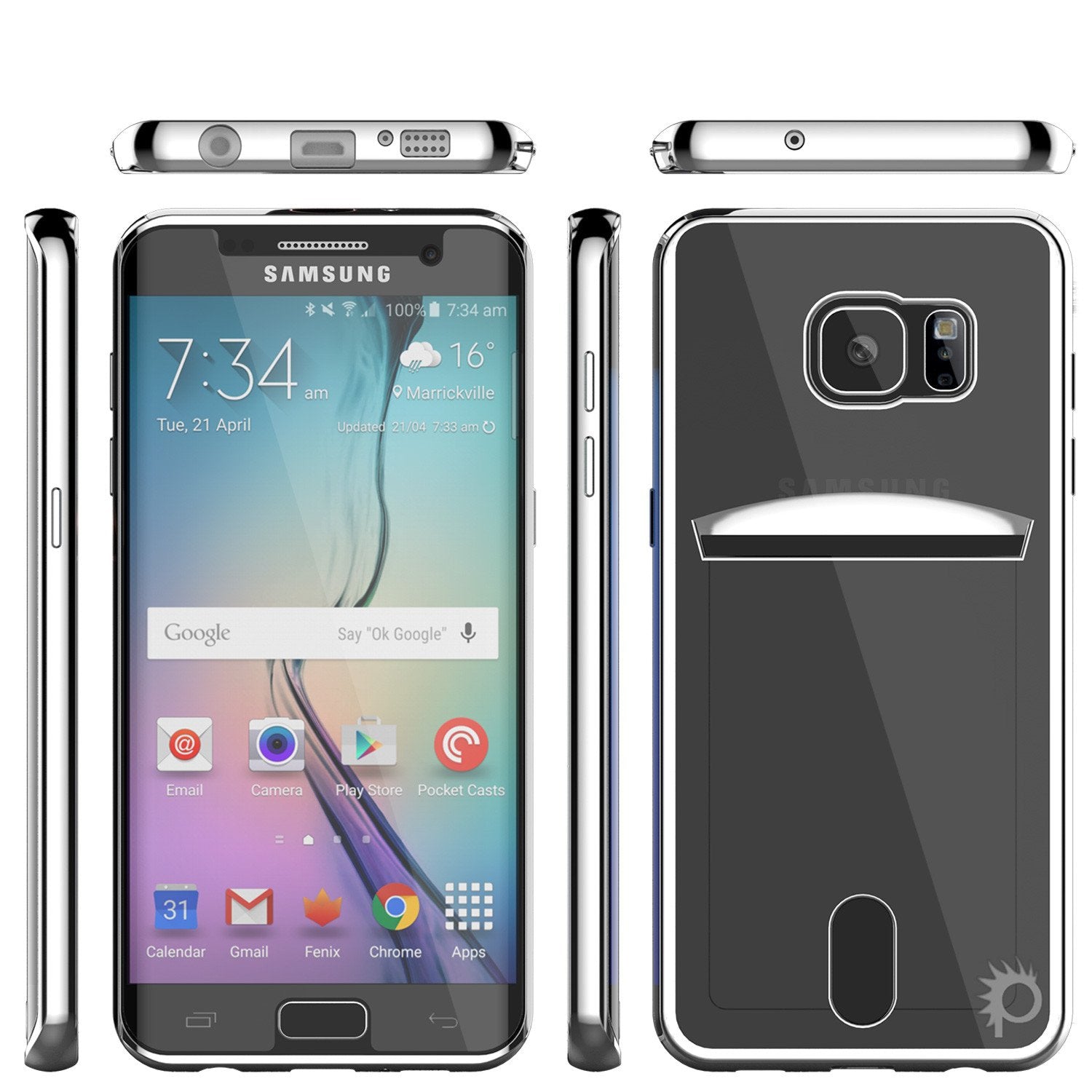 Galaxy S6 Case, PUNKCASE® LUCID Silver Series | Card Slot | SHIELD Screen Protector | Ultra fit - PunkCase NZ