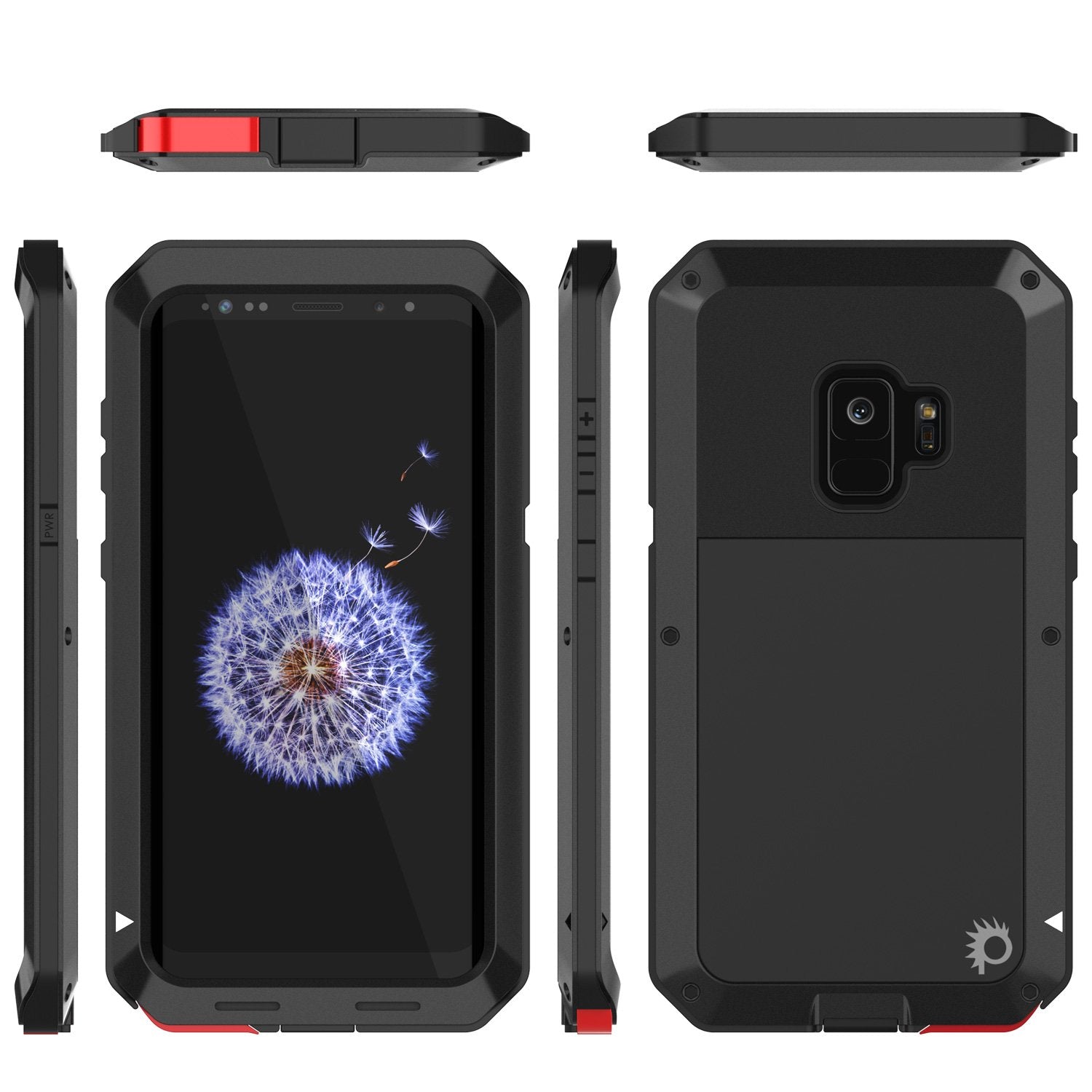 Galaxy S9 Metal Case, Heavy Duty Military Grade Rugged Armor Cover [shock proof] Hybrid Full Body Hard Aluminum & TPU Design [non slip] W/ Prime Drop Protection for Samsung Galaxy S9 [Black] - PunkCase NZ