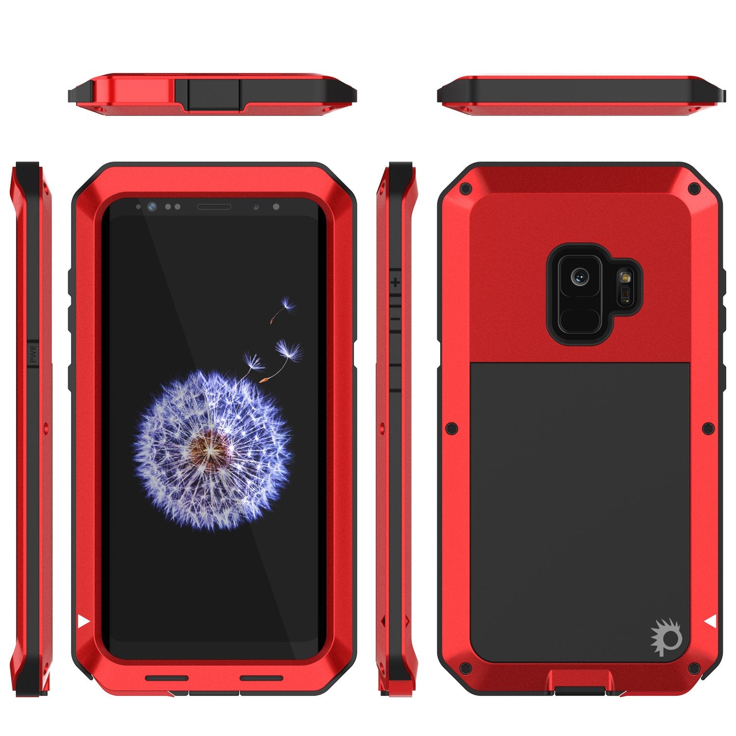 Galaxy S9 Metal Case, Heavy Duty Military Grade Rugged Armor Cover [shock proof] Hybrid Full Body Hard Aluminum & TPU Design [non slip] W/ Prime Drop Protection for Samsung Galaxy S9 [Red] - PunkCase NZ