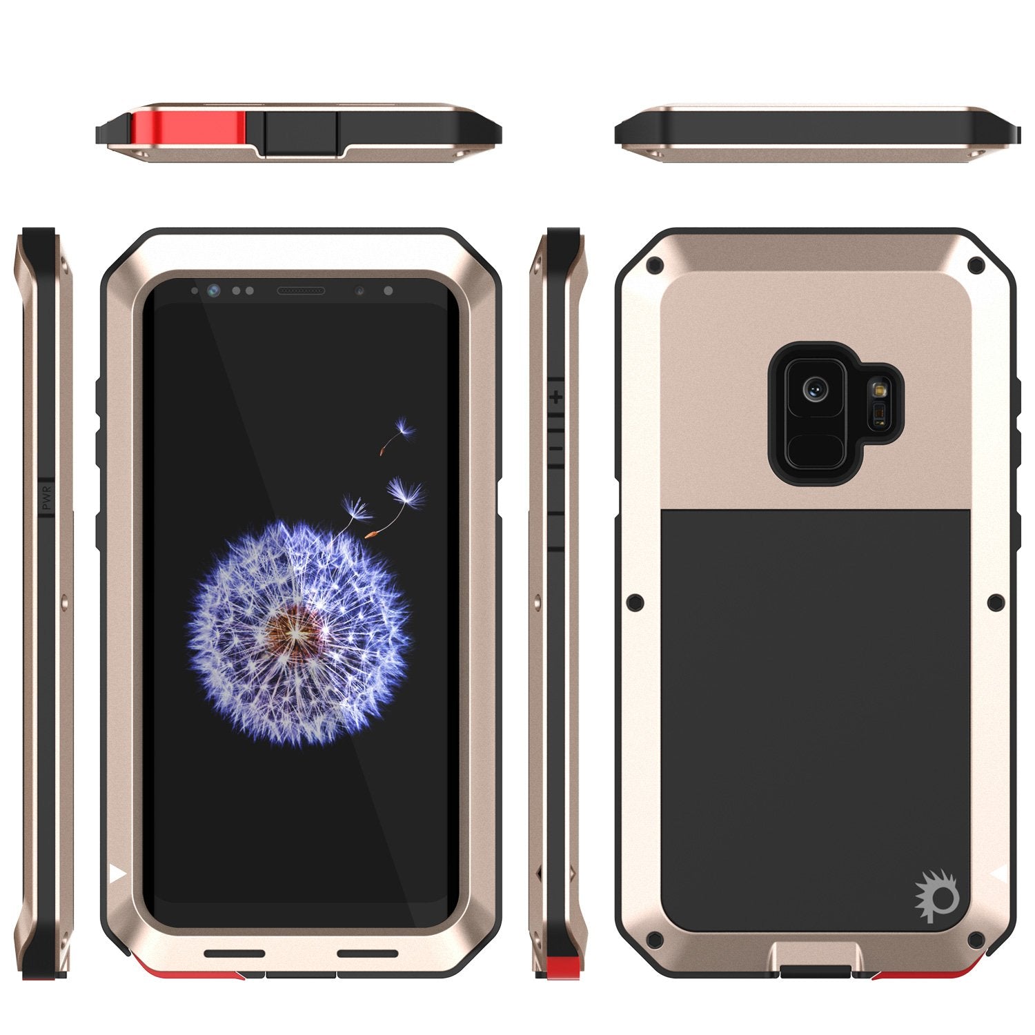 Galaxy S9 Metal Case, Heavy Duty Military Grade Rugged Armor Cover [shock proof] Hybrid Full Body Hard Aluminum & TPU Design [non slip] W/ Prime Drop Protection for Samsung Galaxy S9 [Gold] - PunkCase NZ
