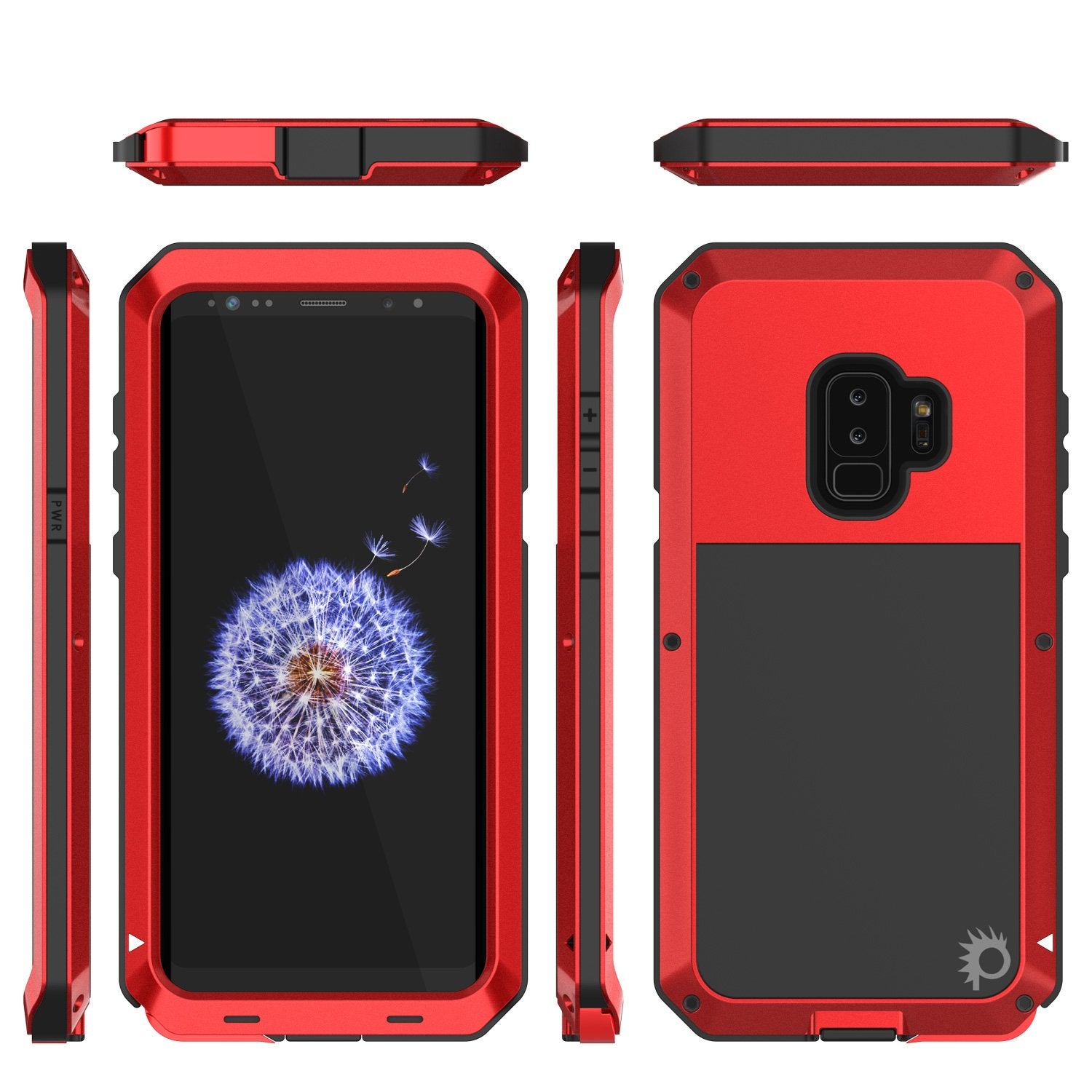 Galaxy S9 Plus Metal Case, Heavy Duty Military Grade Rugged Armor Cover [shock proof] Hybrid Full Body Hard Aluminum & TPU Design [non slip] W/ Prime Drop Protection for Samsung Galaxy S9 Plus [Red] - PunkCase NZ