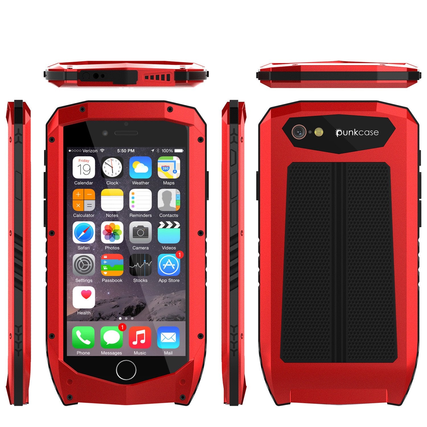 iPhone 6s/6 Case, Punkcase Metallic PRO Red Series Cover W/ Attached Screen Protector | Touch-ID - PunkCase NZ